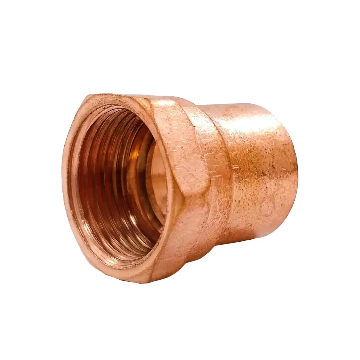 Adaptador de cobre con rosca hembra NPT, conexión de transición para tubería de plomería acabado brillante