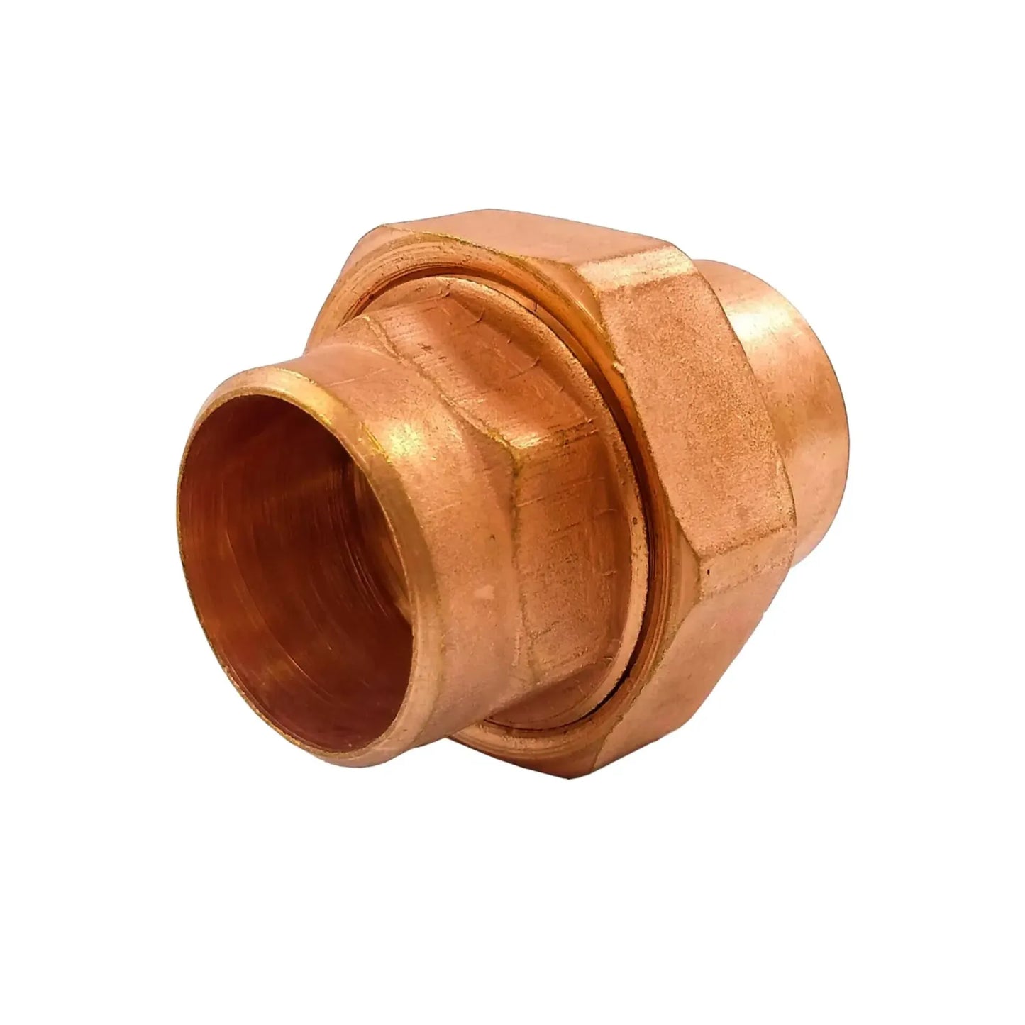 Unión americana de cobre soldable para tubería, accesorio de plomería de alta resistencia color bronce