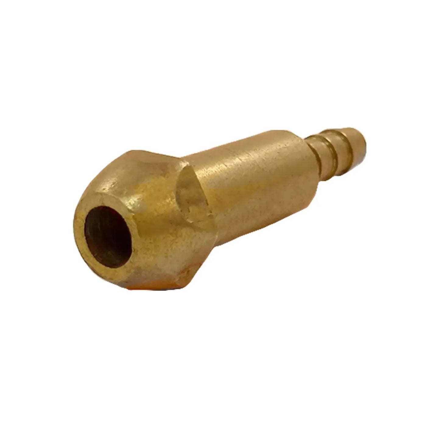 Boquilla de latón tipo espiga para manguera, conector para aire o agua con conexión dentada y cuerpo metálico dorado