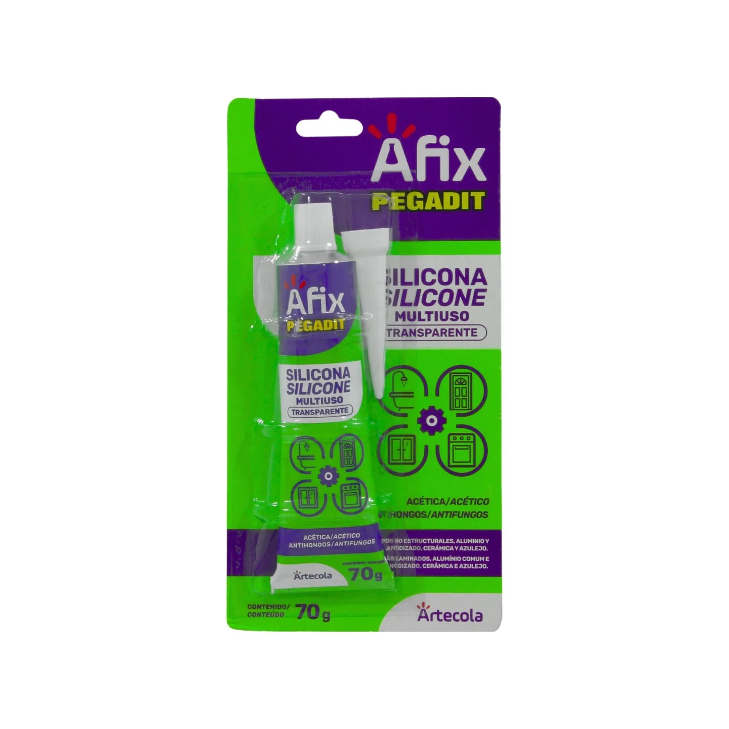 Silicón transparente 70 g uso general Afix 5600016