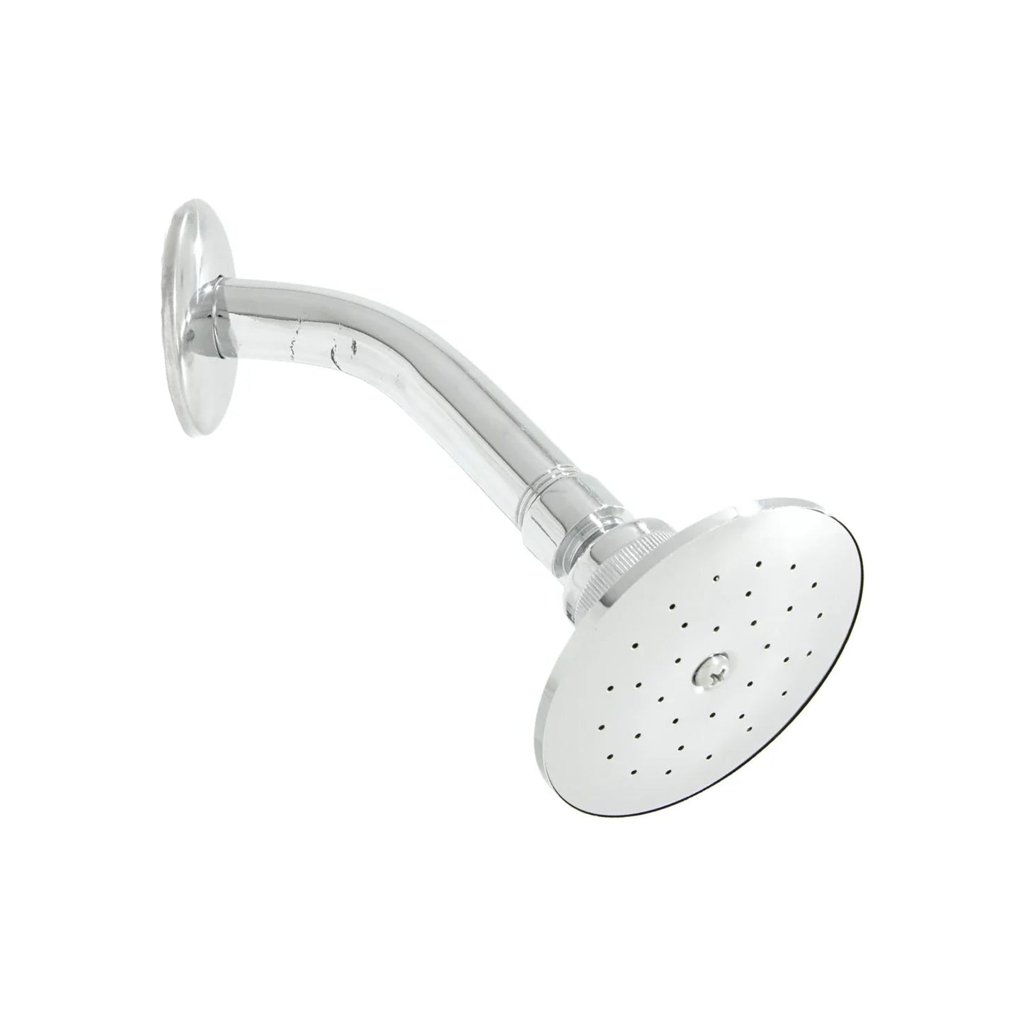 Regadera redonda metálica cromada 3.5 pulgadas con brazo para ducha, montaje a pared