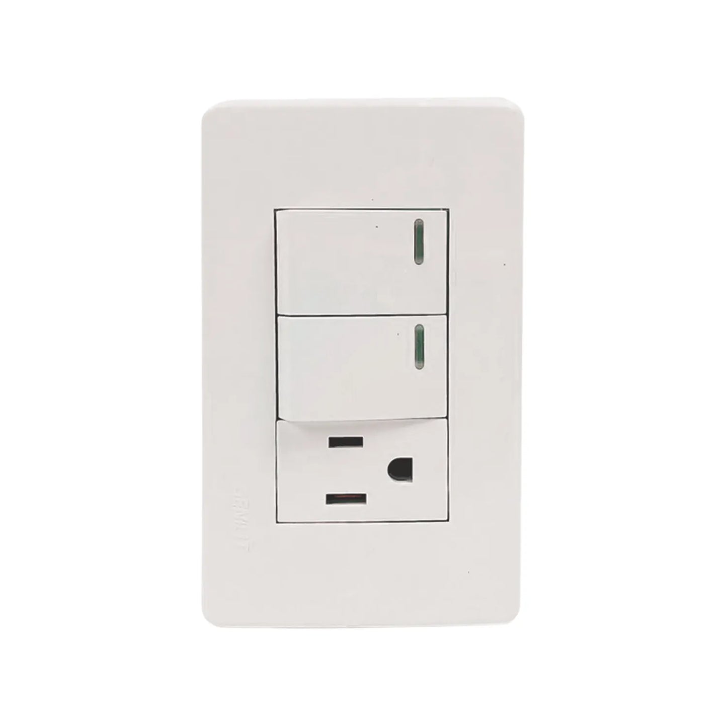Placa 2 apagadores/1 contacto blanca Genlit GL-PK21B