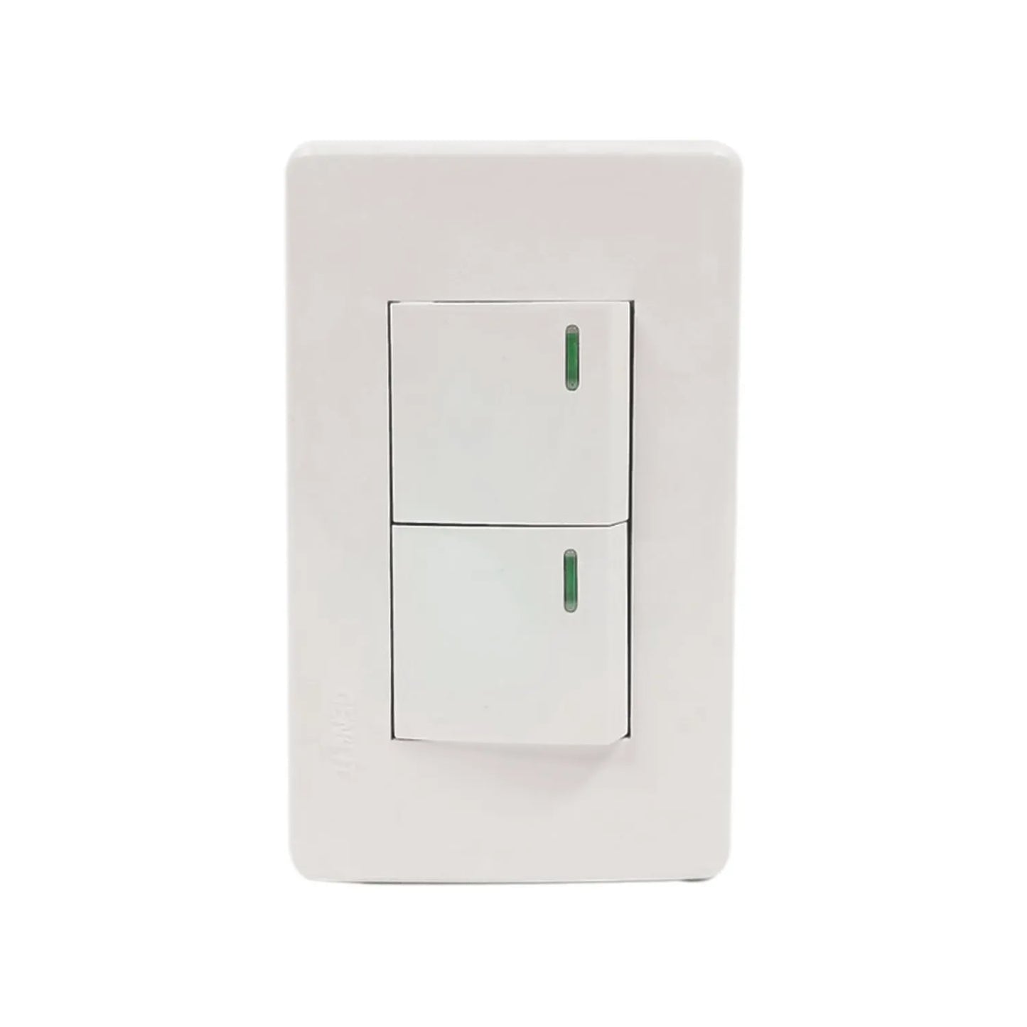 Placa 2 apagadores blanca Genlit GL-PK2AB