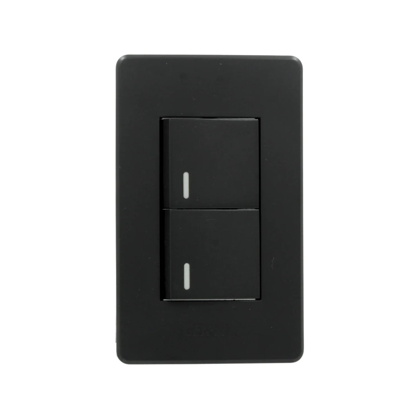 Placa 2 apagadores negra Genlit GL-PKBU2A buio