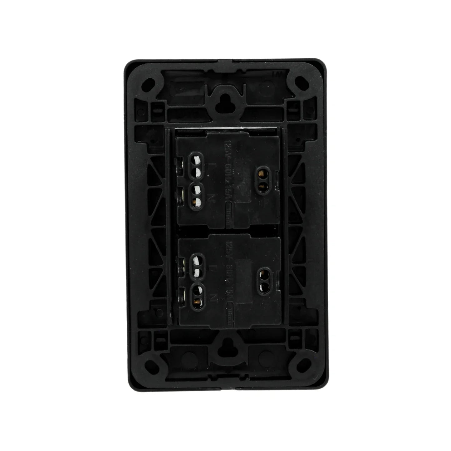 Placa 2 contactos negra Genlit GL-PKBU2C buio