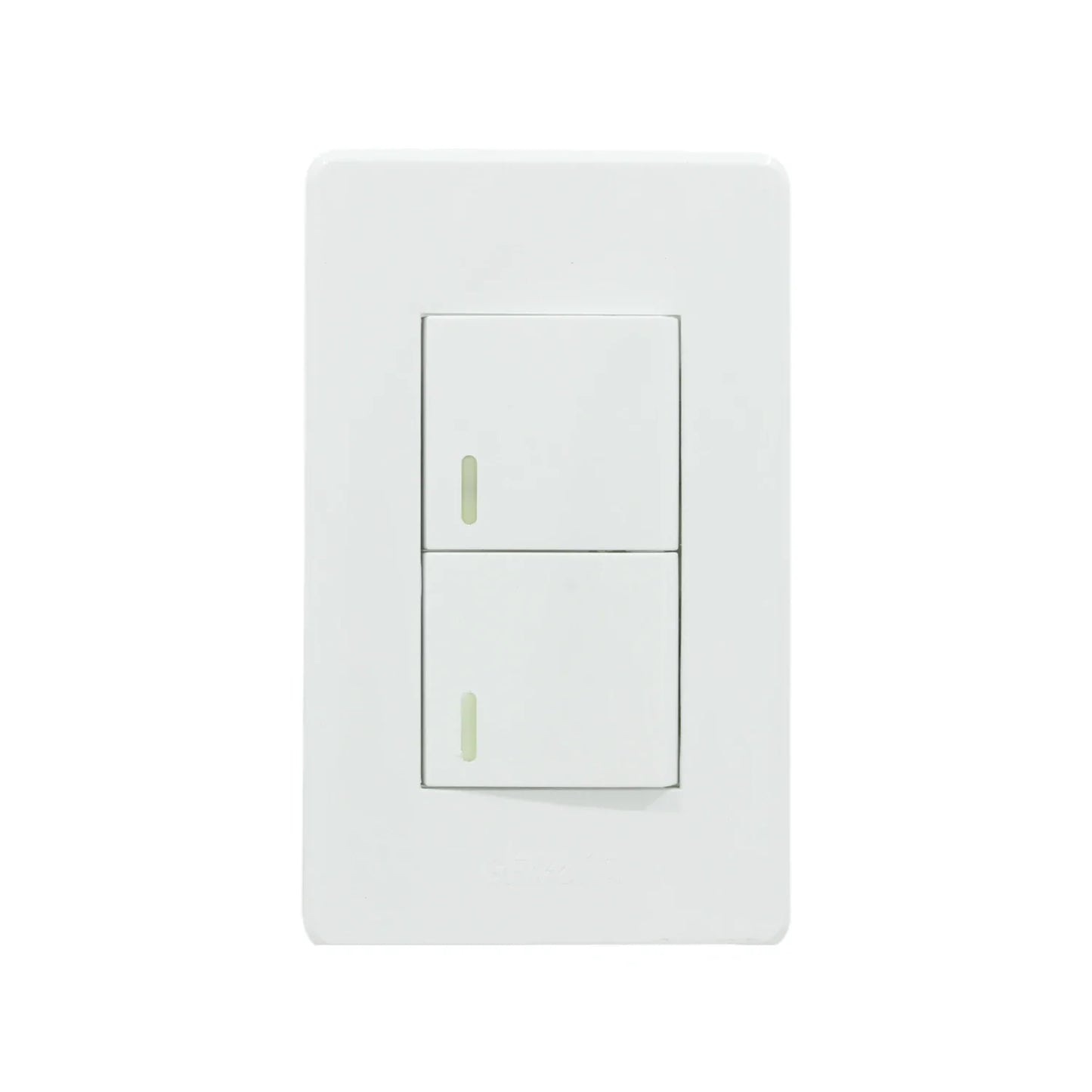 Placa 1 apagador sencillo/1 apagador escalera blanca Genlit GL-PKAEB