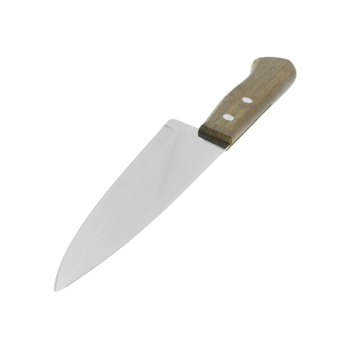 Cuchillo de cocina chef 7 pulgadas hoja lisa de acero inoxidable con mango de madera marrón remachado