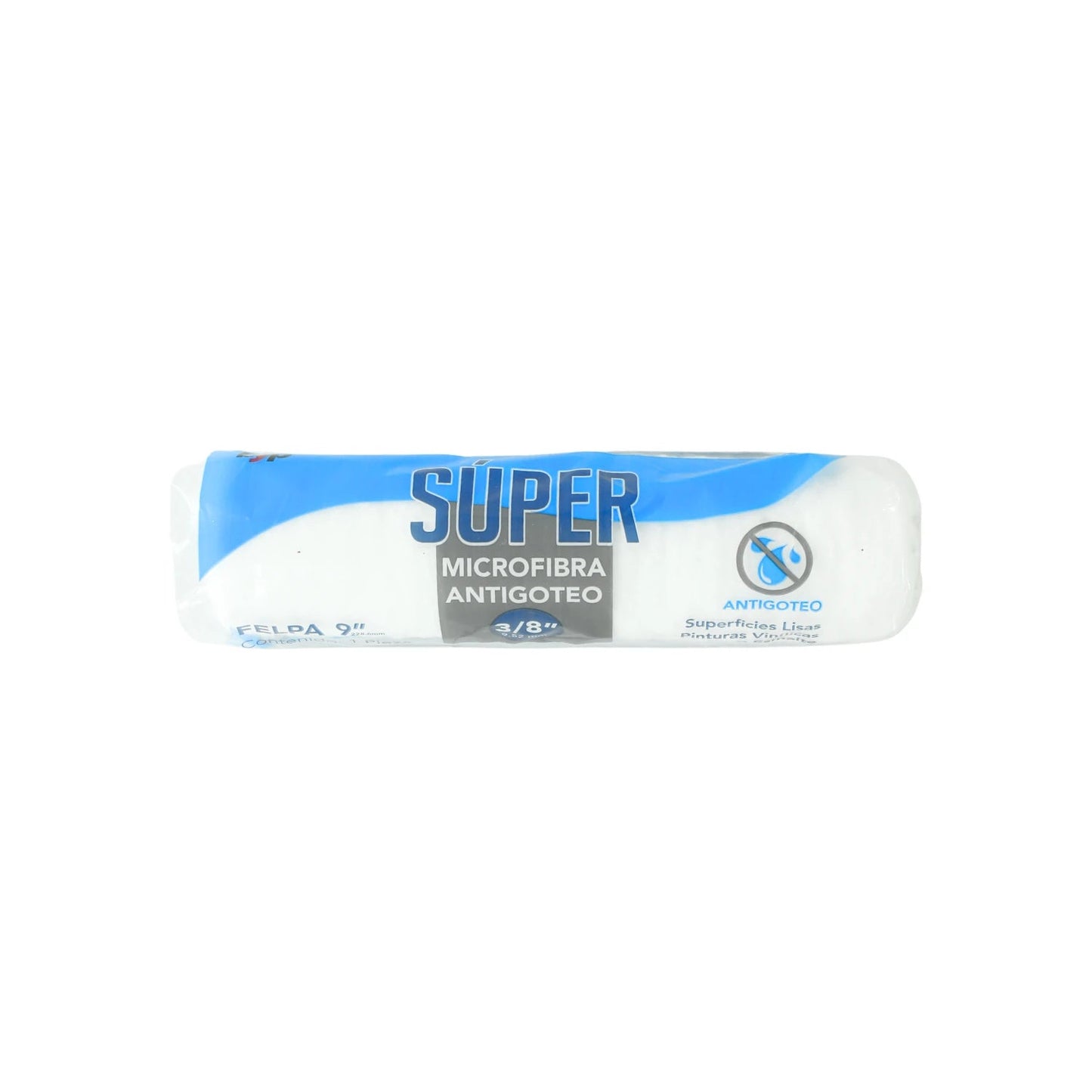 Repuesto para rodillo de pintura Súper microfibra antigoteo 9x3/8 para superficies lisas, blanco.