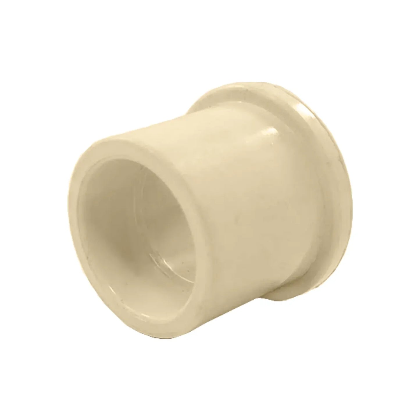 Reducción bushing CPVC 3/4" a 1/2" color crema para conexiones de plomería y tuberías