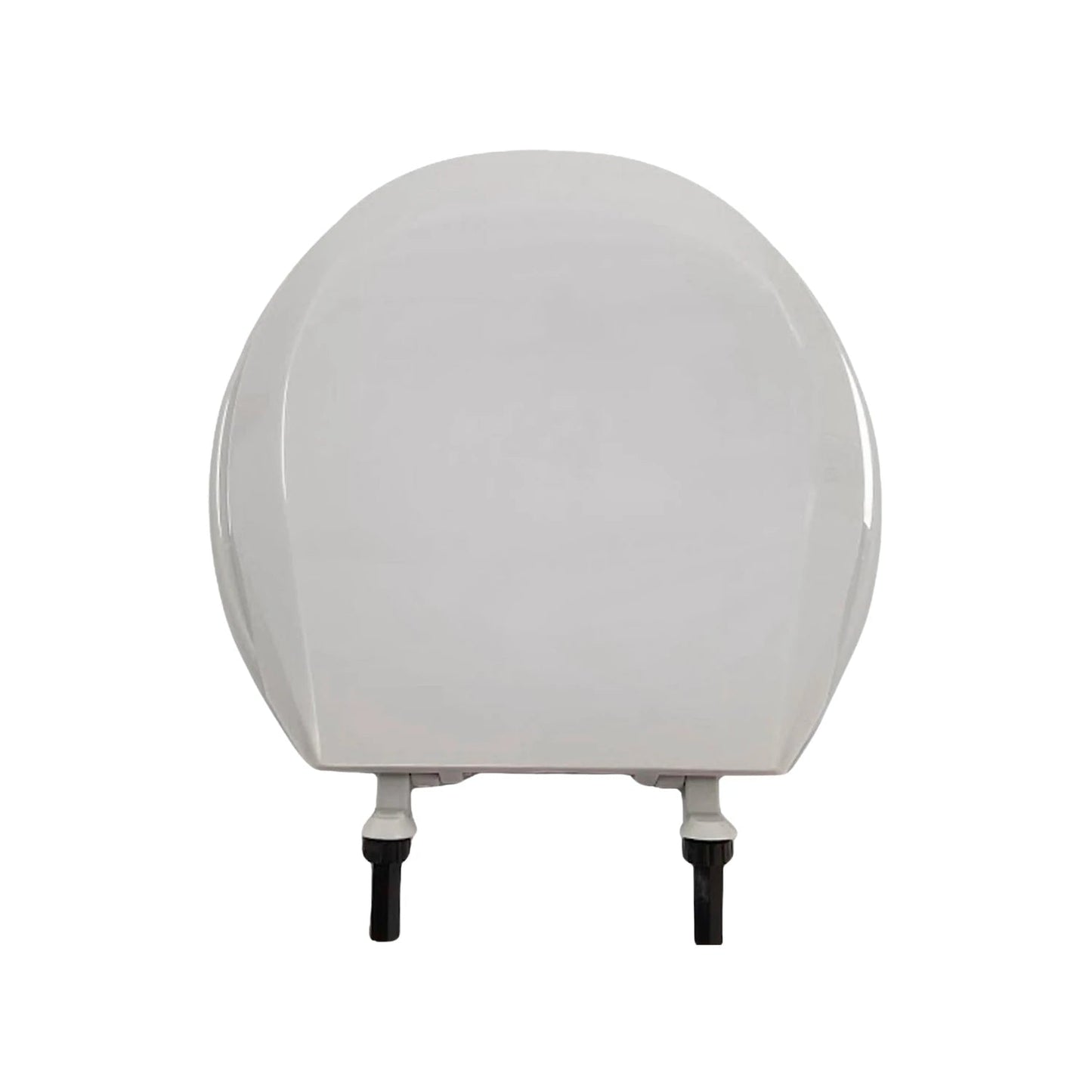 Asiento de inodoro blanco, tapa para WC con herrajes de fijación inferiores, repuesto sanitario liso.