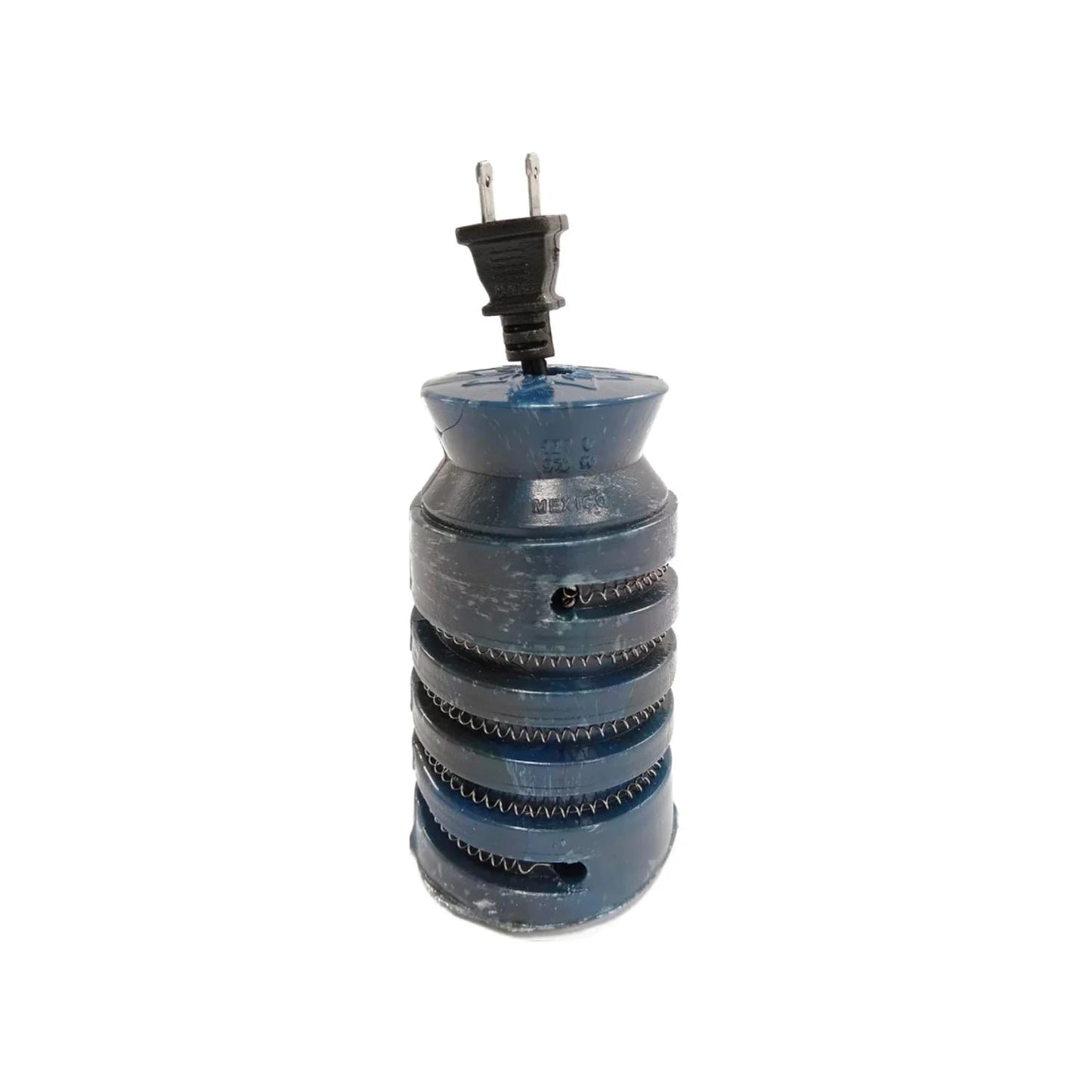 Calentador de inmersión eléctrico portátil azul de plástico para agua.
