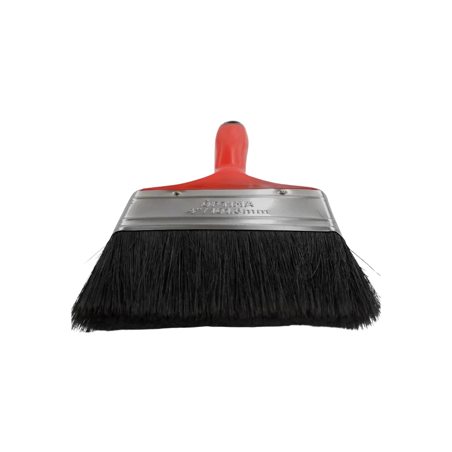 Brocha OPTIMA 4 pulgadas con mango rojo y cerdas negras para pintura, acabados y bricolaje