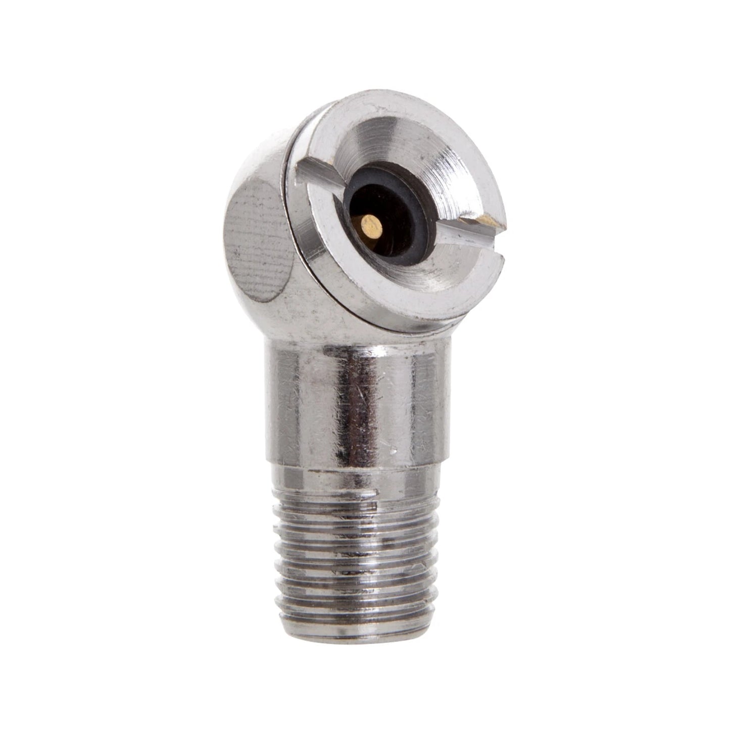 Cabeza infladora de llantas metálica angulada 90 grados con rosca macho para neumáticos