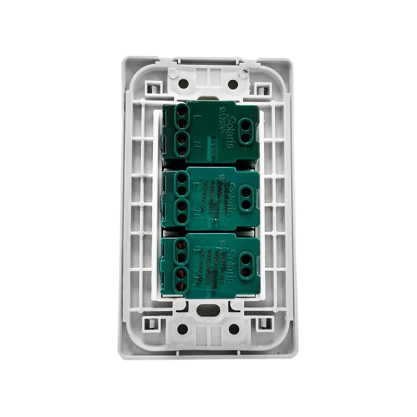 Placa 3 contactos blanca Solaris WB-613 ultra