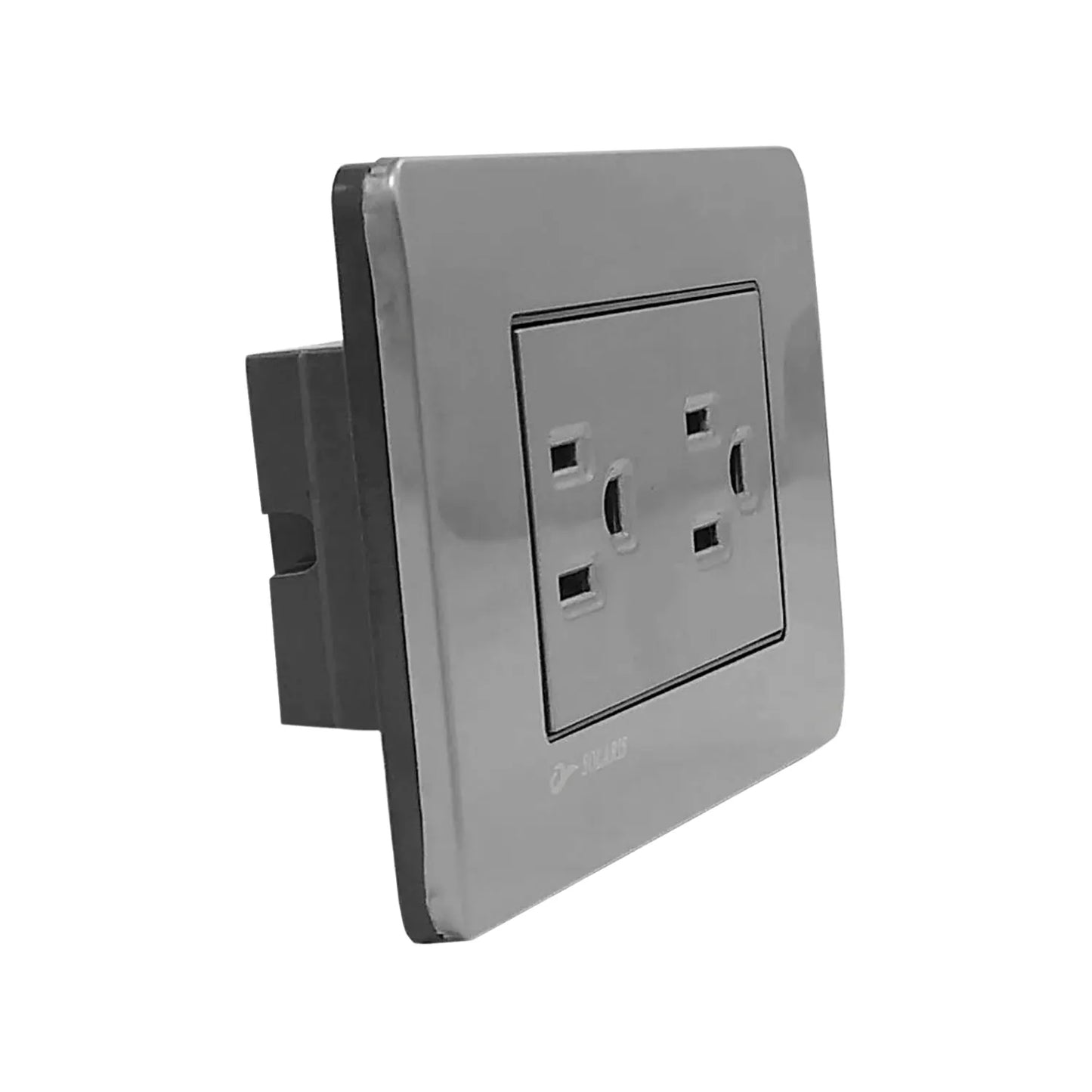 Placa 2 contactos gris cromo Solaris AL61GR