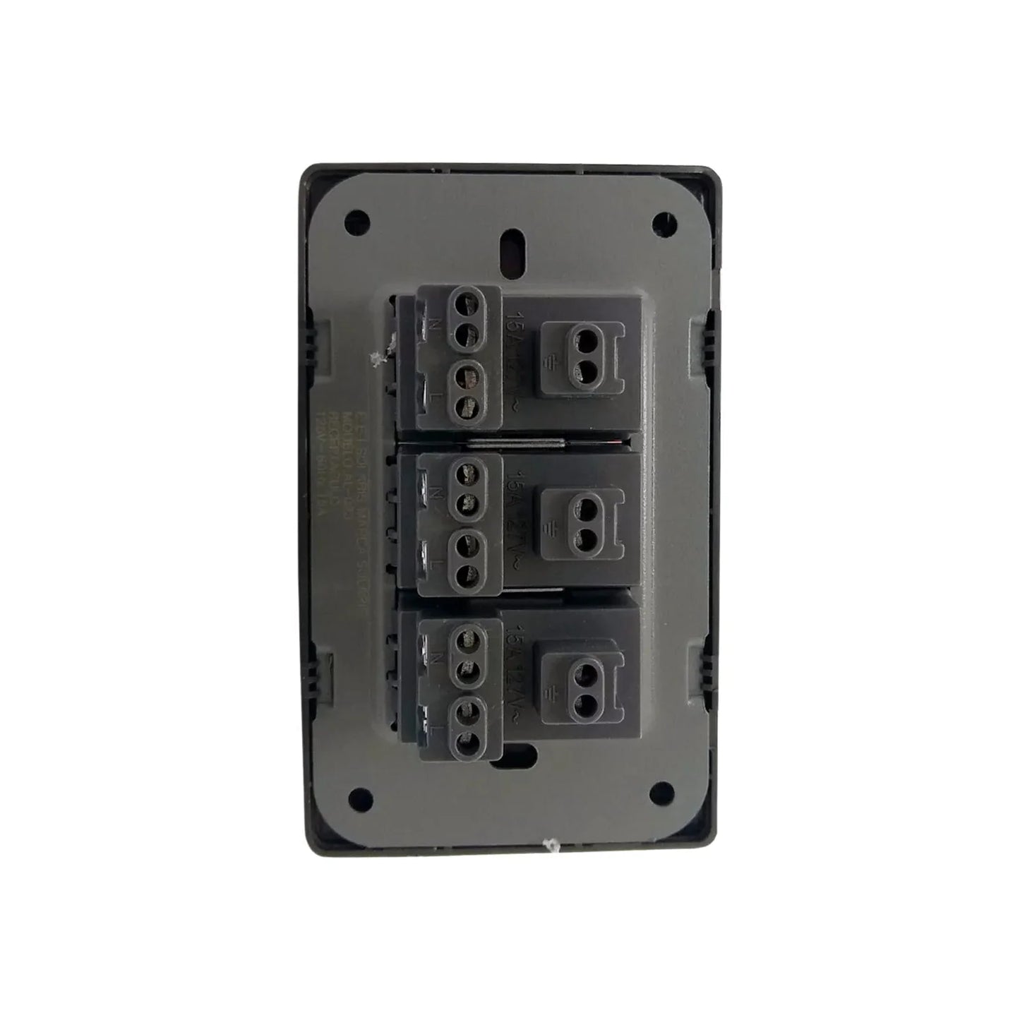 Placa 3 contactos negra cromo Solaris AL613NG