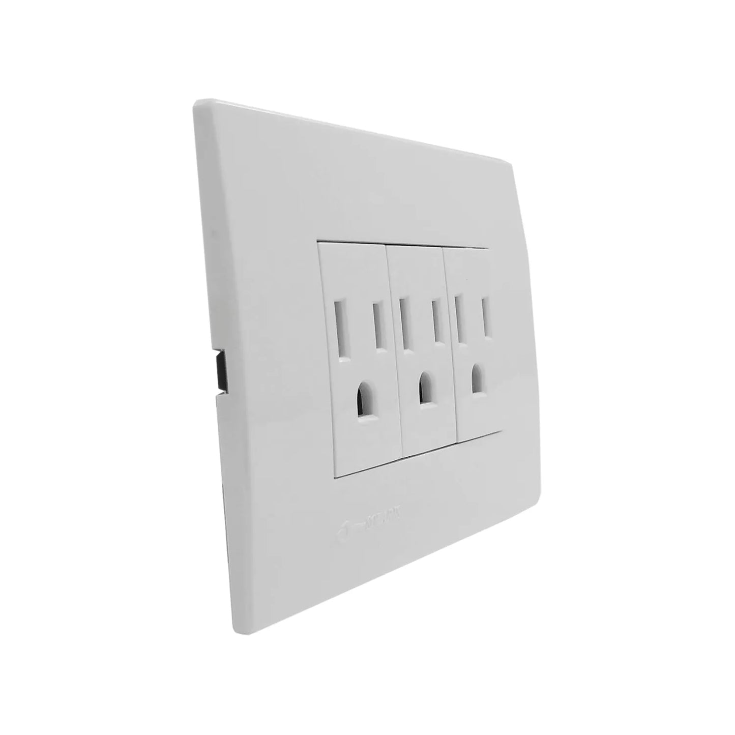 Placa 3 contactos blanca push Solaris L-61-3