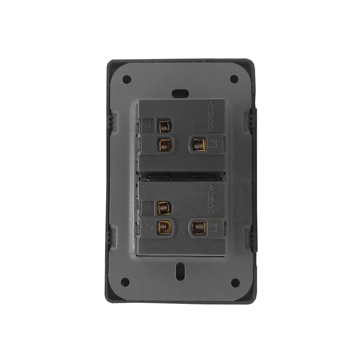 Placa 2 apagadores escalera gris cromo Solaris 2-AL-2-GR