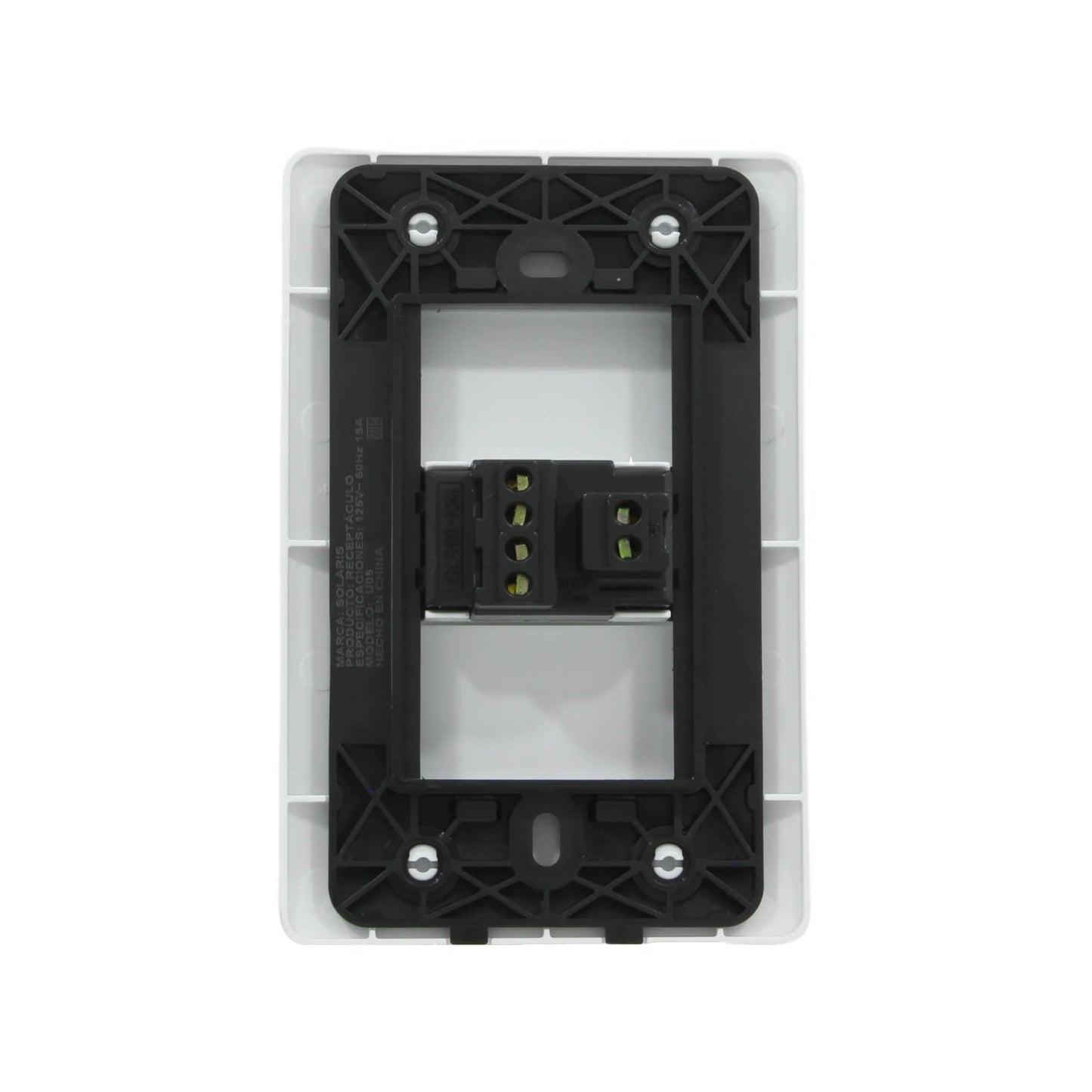 Placa eléctrica de pared blanca Solaris con 2 receptáculos 15A 125V