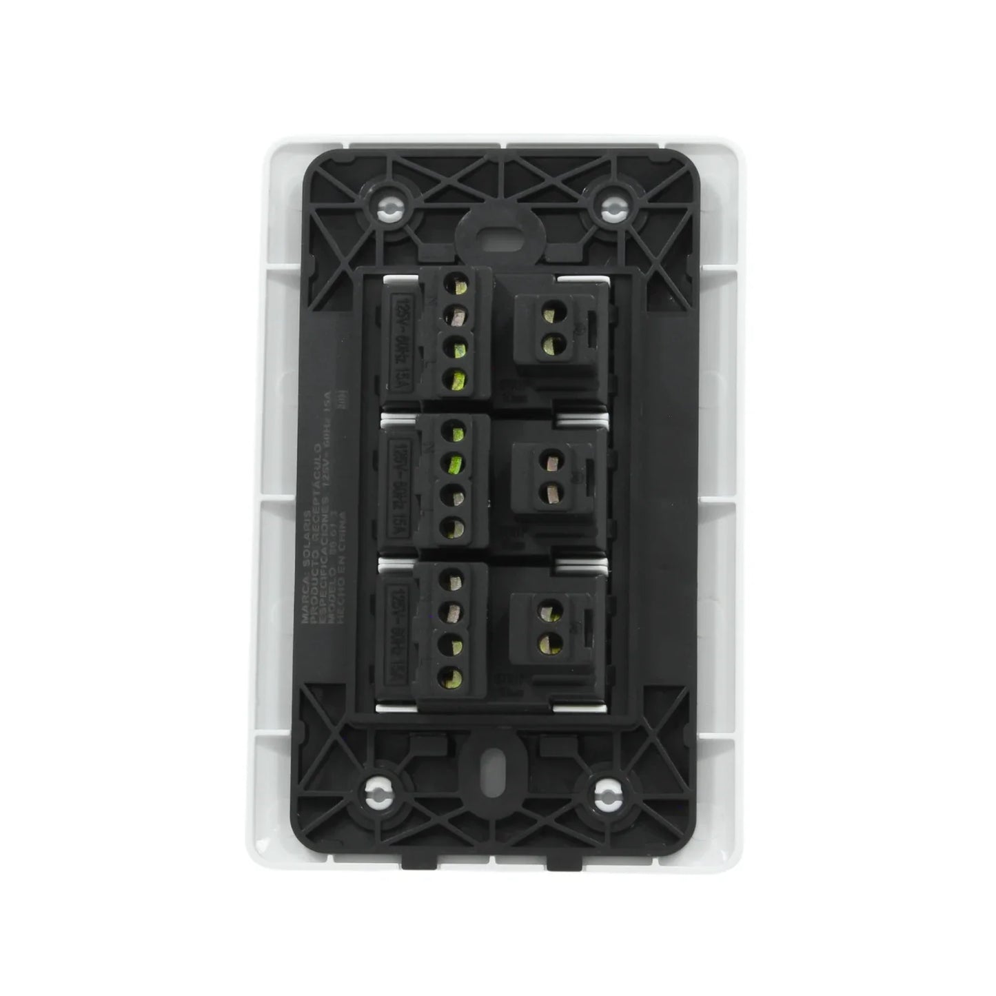 Placa 3 contactos blanca Solaris ECO-61-3-BC