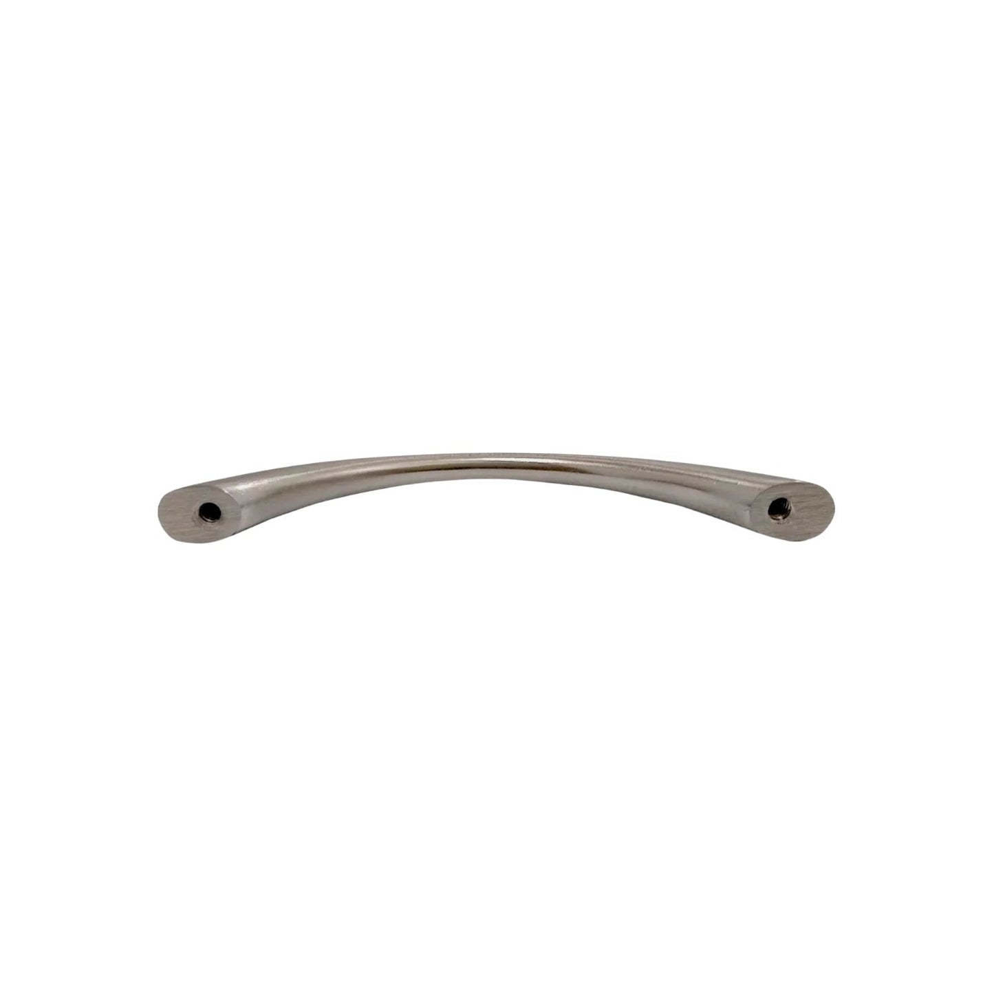 Jaladera de mueble cromo mate curvada 96mm, para gabinetes y cajones modernos