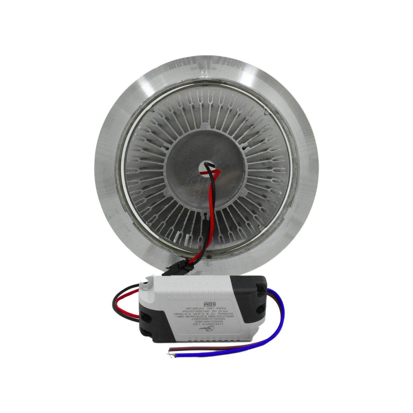 Lámpara panel LED redonda Maigoo MG02307 de 15W para empotrar, acabado aluminio, con driver.