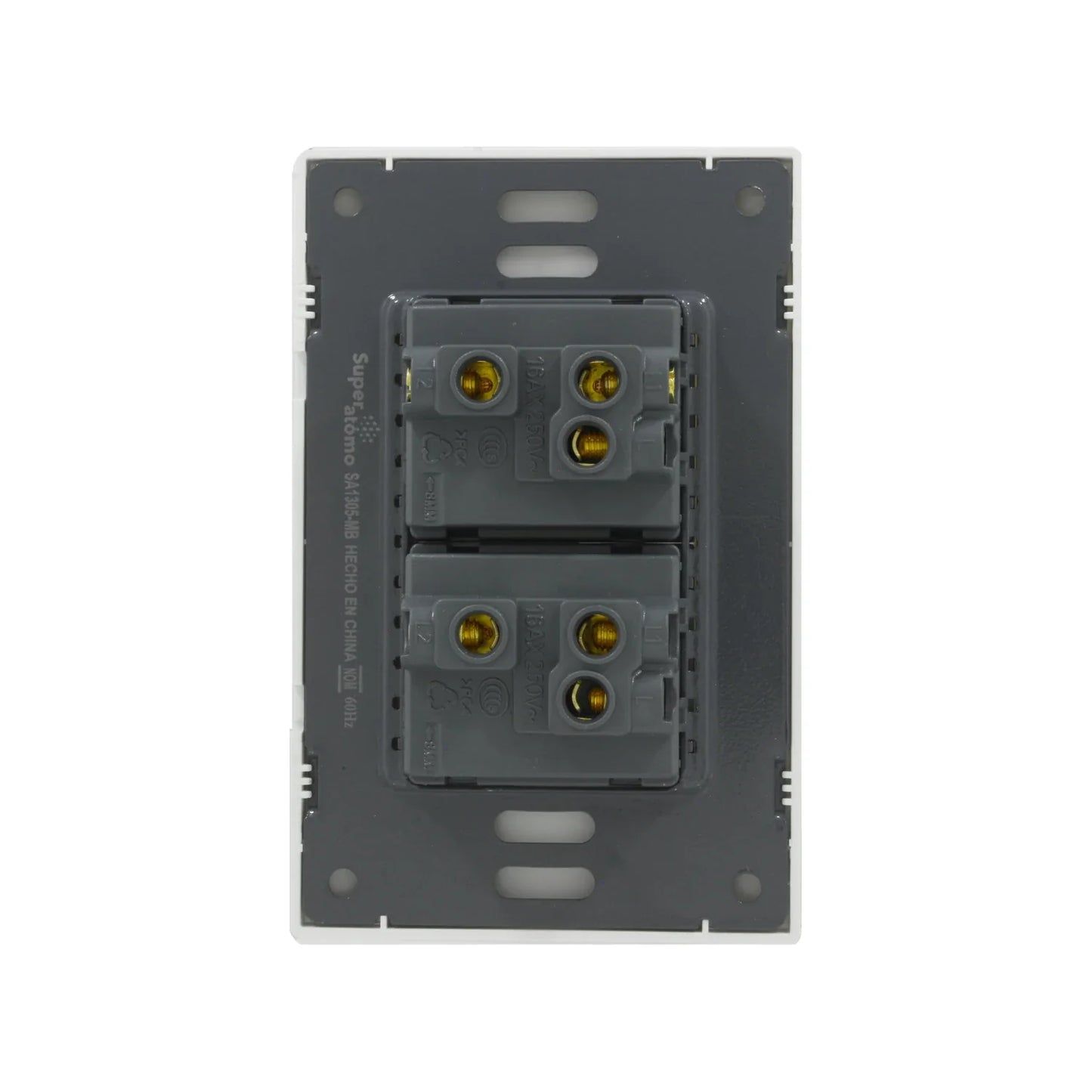 Placa 2 apagadores escaleras Super átomo SA1305-MB