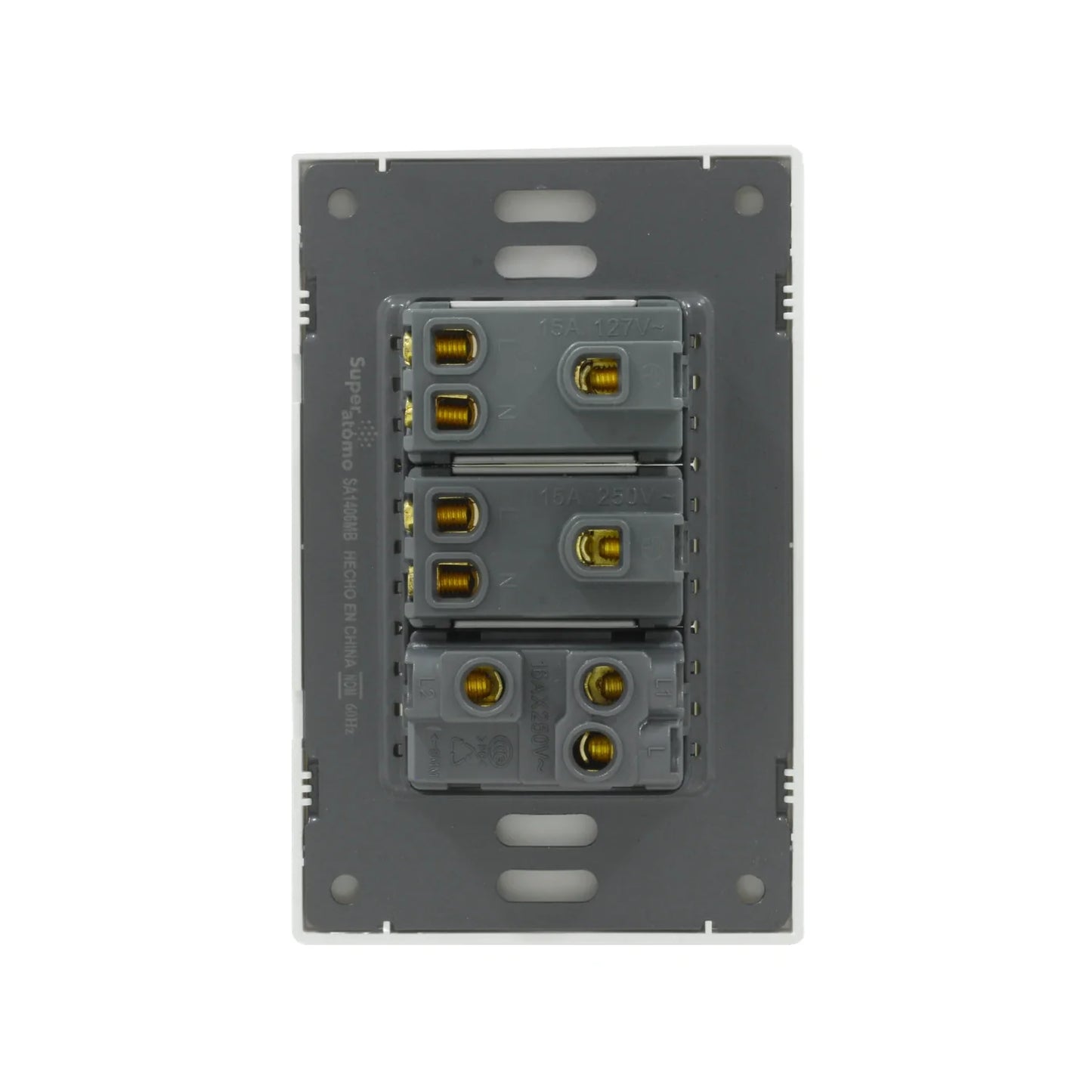 Placa 1 pagador escalera/2 contactos Super átomo SA1406-MB