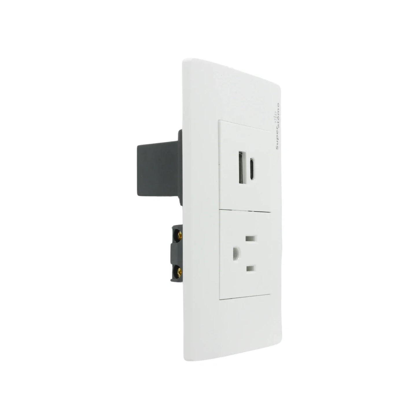 Placa 1 contacto/1 USB/1 tipo "C" Super átomo SA1503-MB