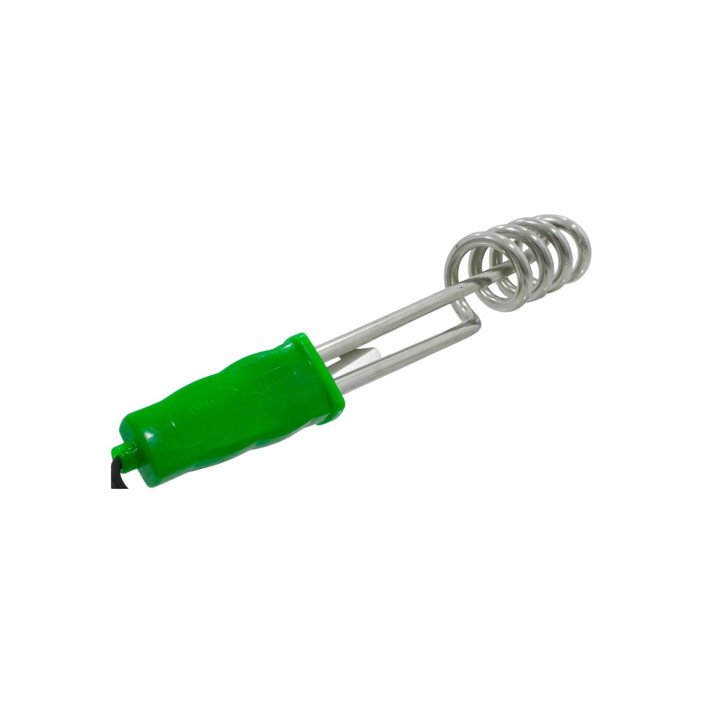 Calentador eléctrico de inmersión portátil con resistencia en espiral y mango verde para agua caliente