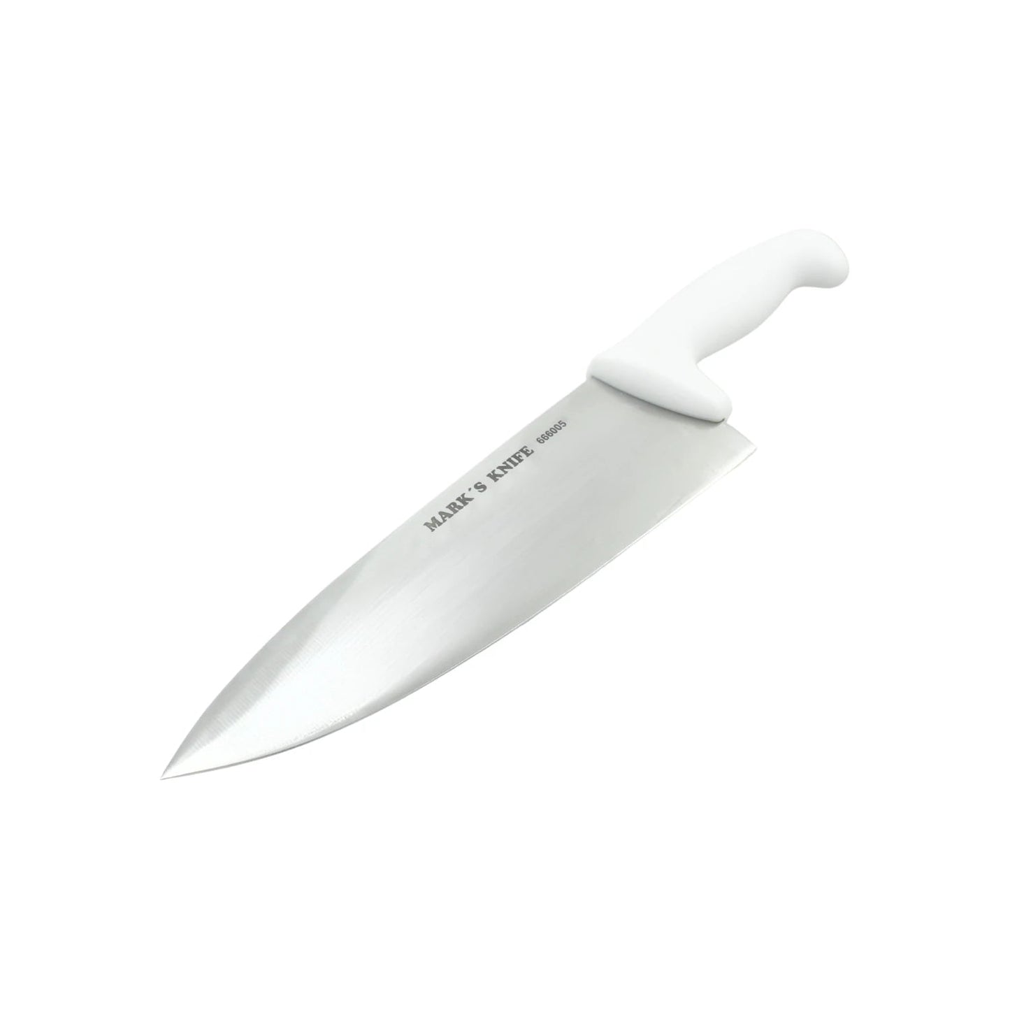 Cuchillo chef profesional Mark's Knife 8in hoja acero inoxidable mango blanco 666005