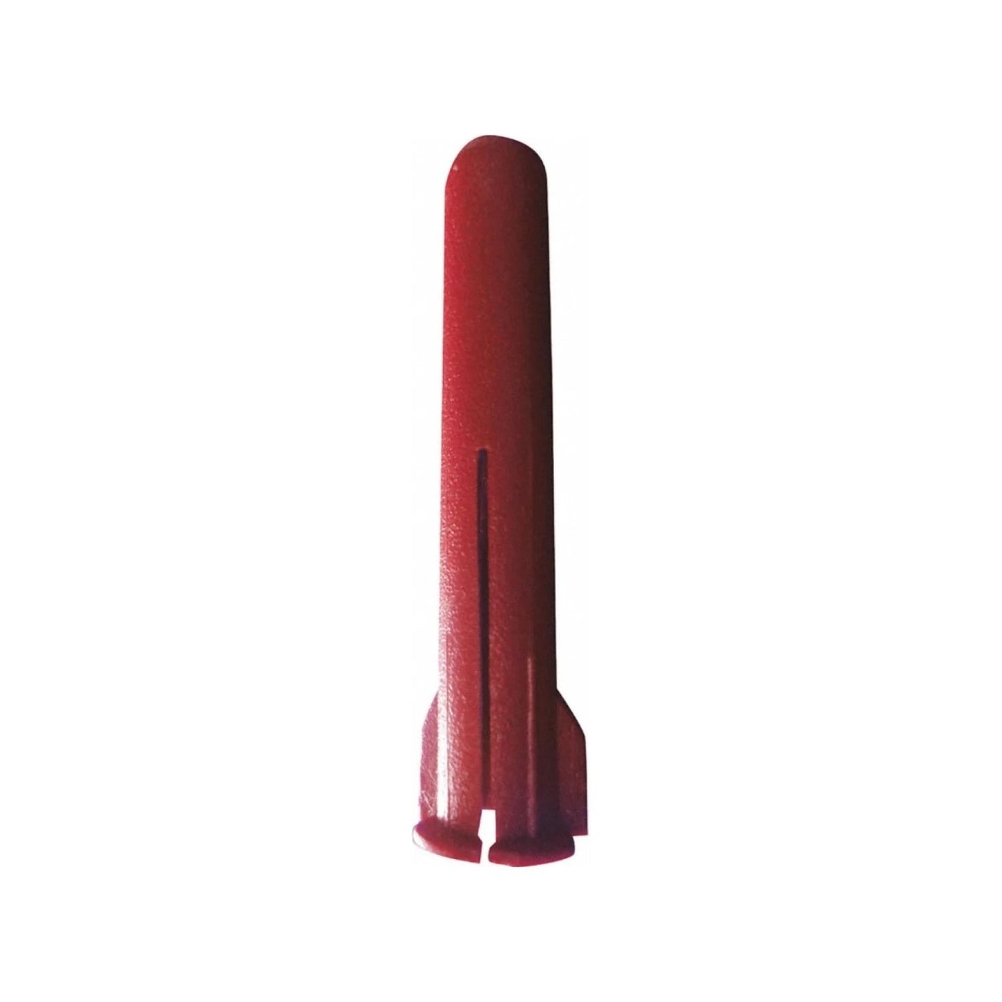 Taquete de plástico rojo para pared, tamaño 1/4 pulgada