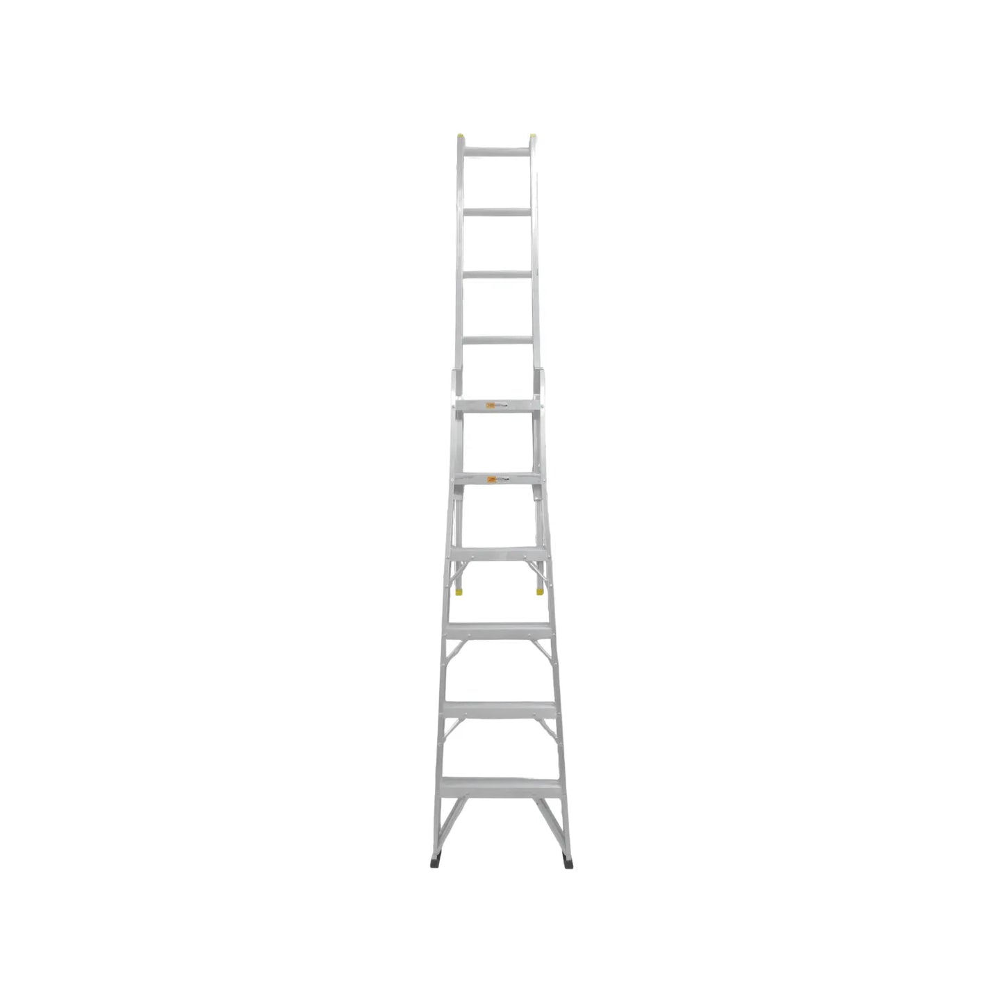 Escalera de aluminio extensible y de tijera multipropósito con peldaños antideslizantes para uso profesional