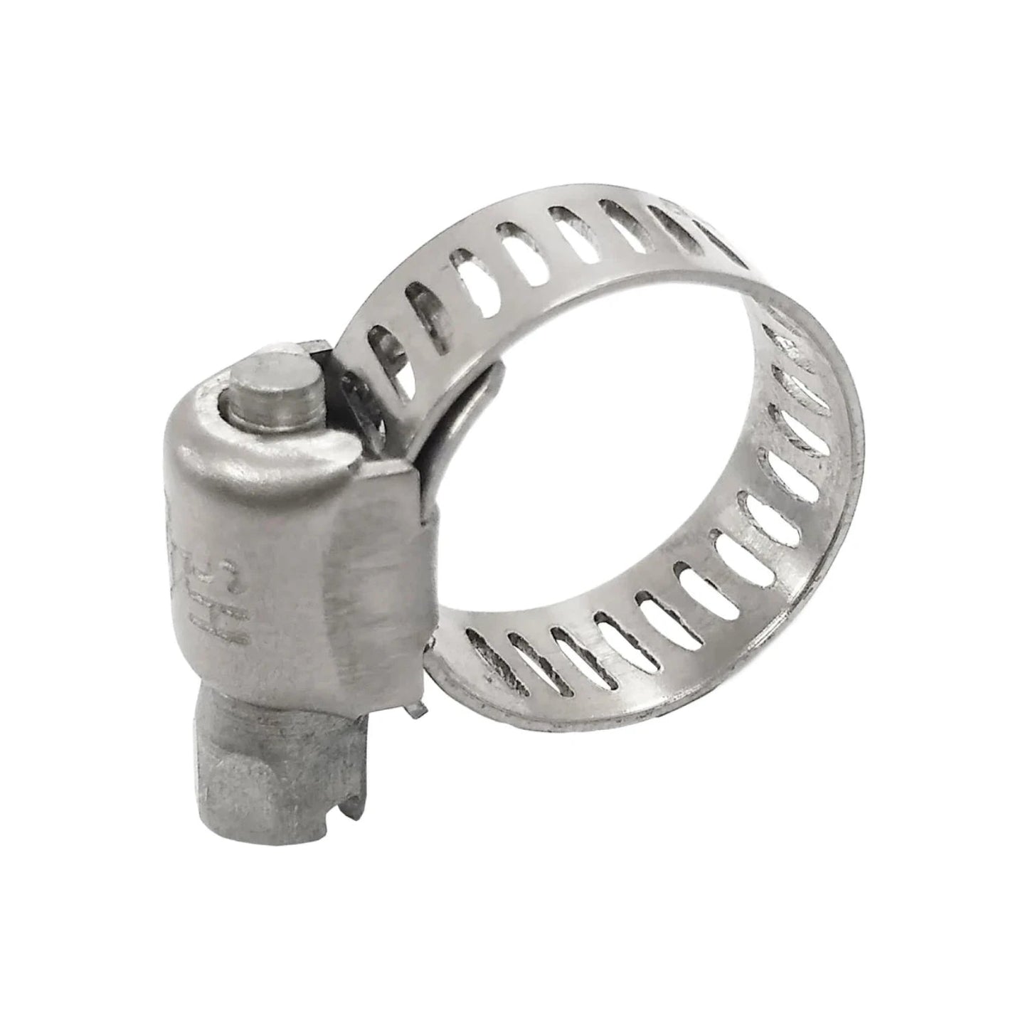 Abrazadera sin fin de acero inoxidable para mangueras, ajustable, plateada, resistente a la corrosión.
