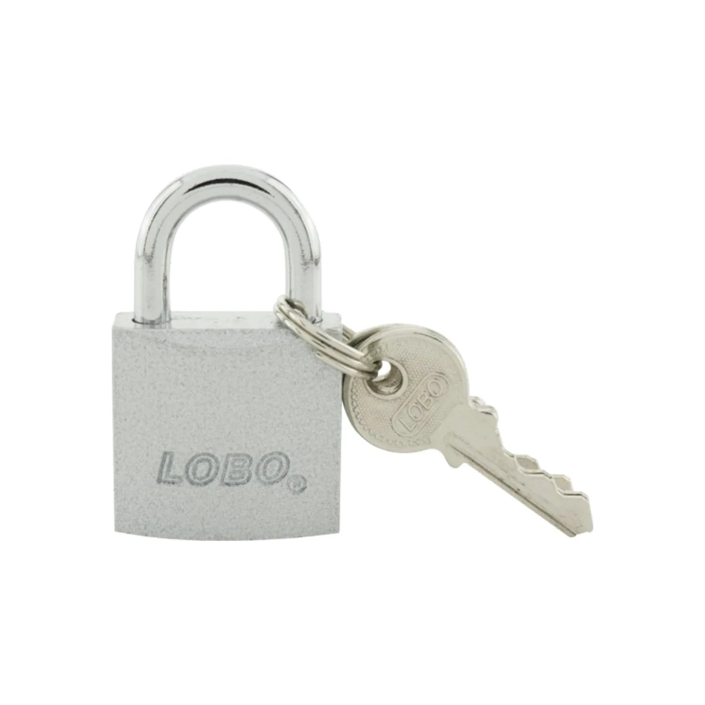 Candado de seguridad Lobo 32mm, gancho corto color plata con llave