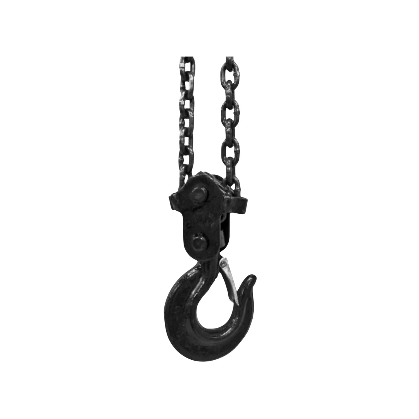 Gancho de seguridad de garrucha de cadena de 1 tonelada, metal negro para levantar carga