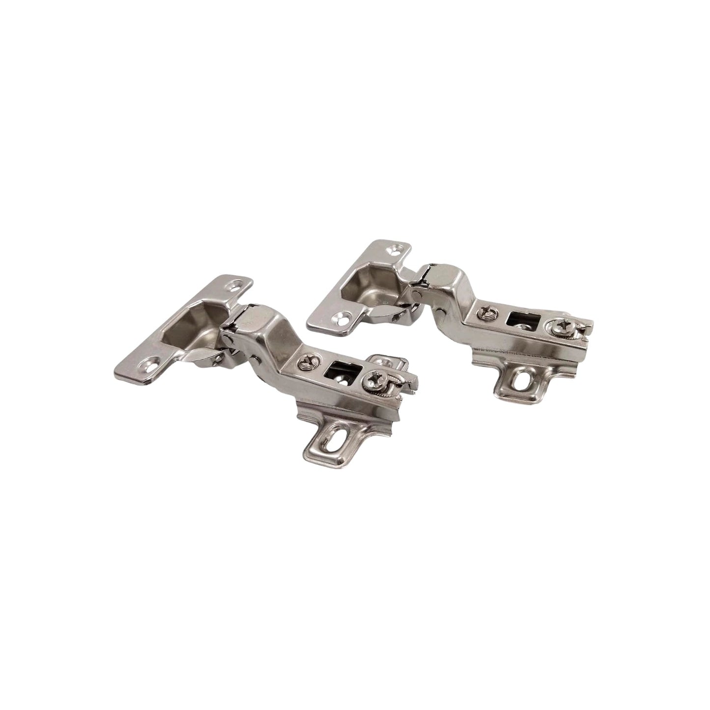 Bisagras de gabinete metálicas tipo europeo para puertas de cocina, acabado plateado ajustable