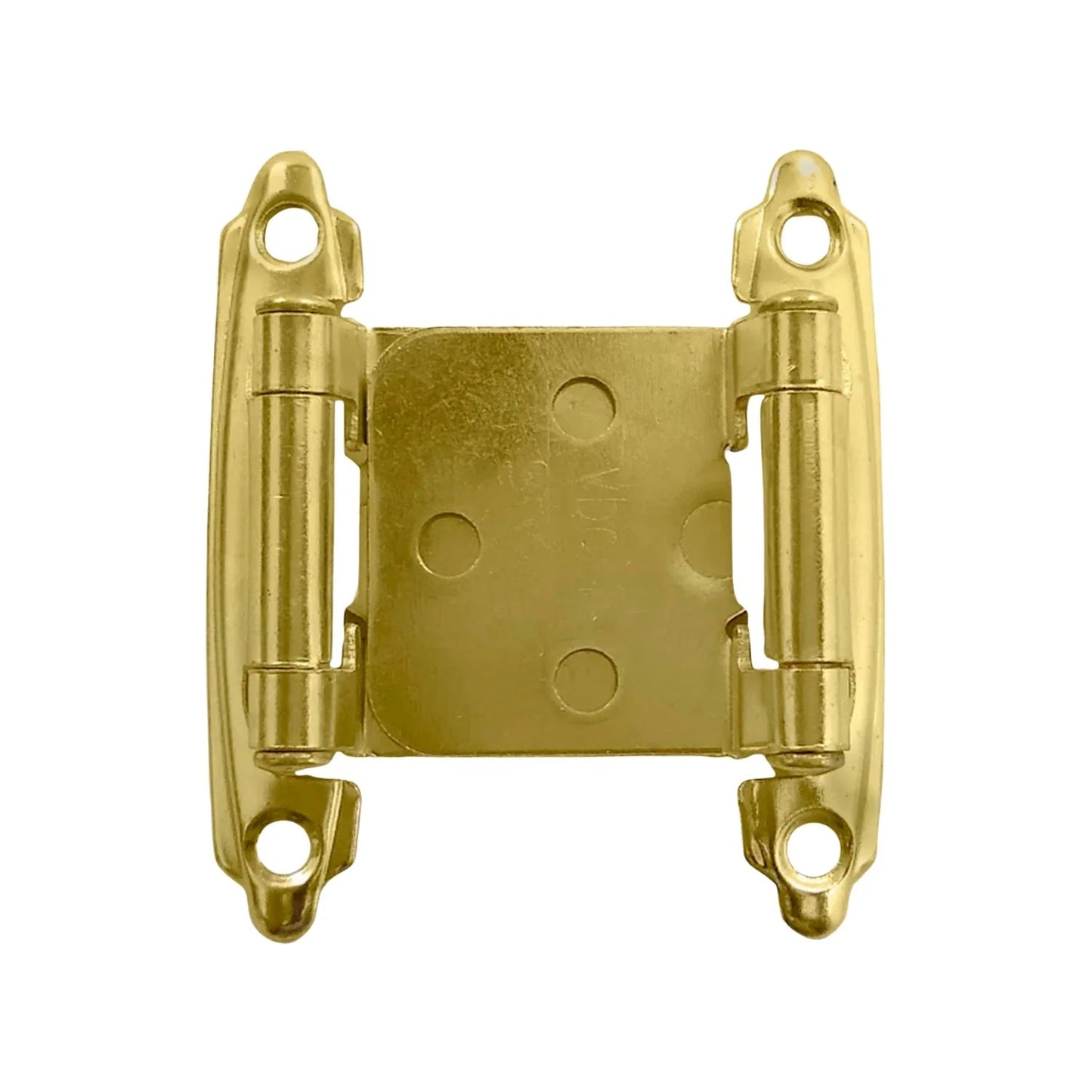 Bisagra de parche latón brillante para puertas de mueble, herraje decorativo dorado.
