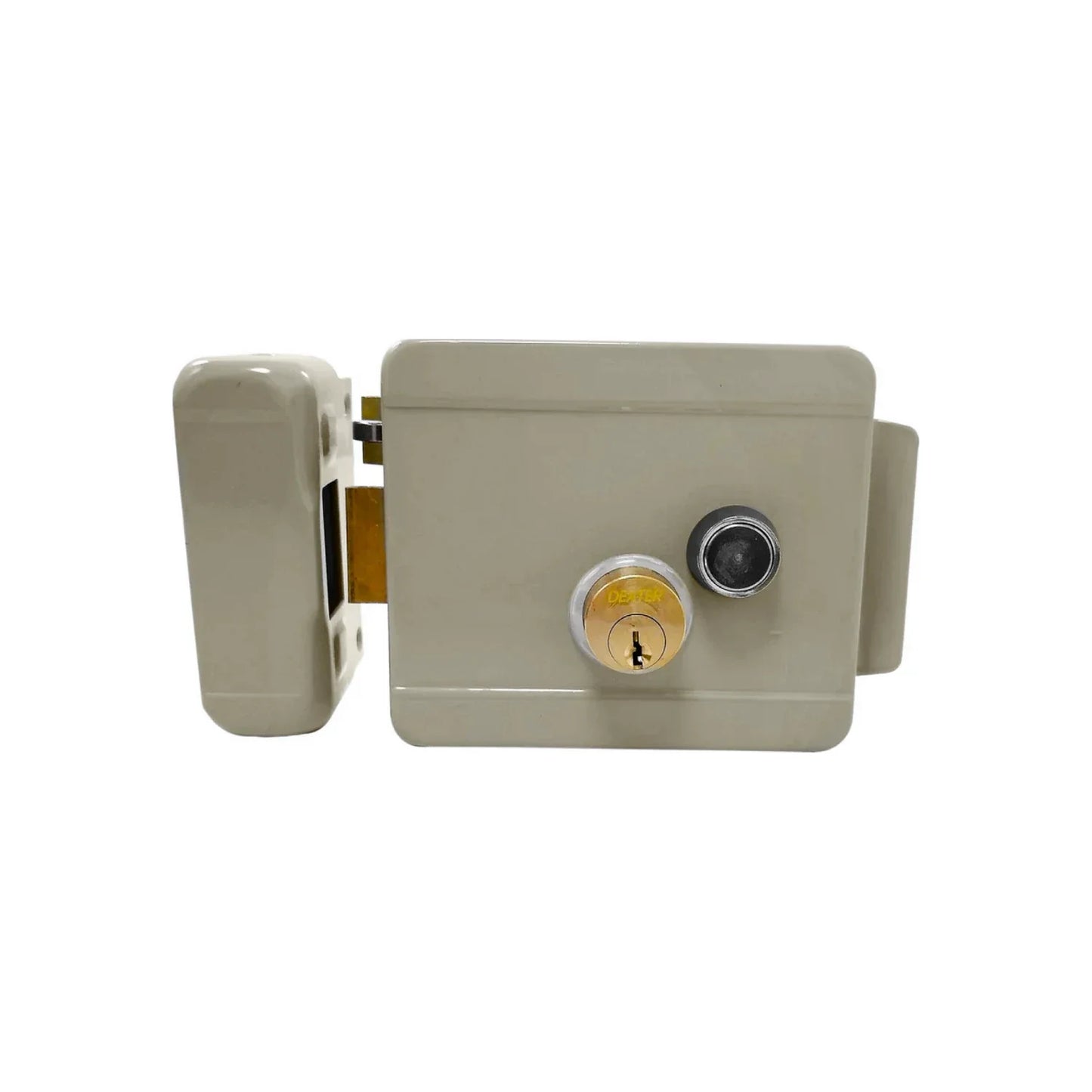 Cerradura/Chapa eléctrica sobreponer izquierda beige Dexter 5806