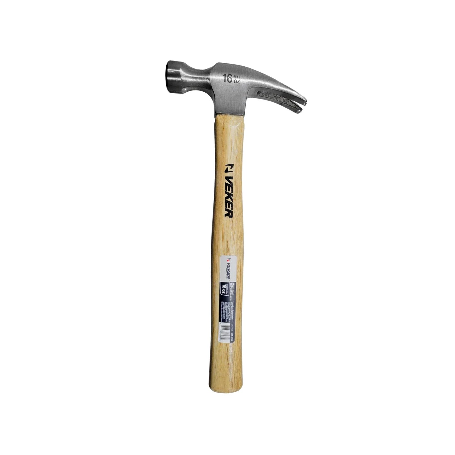Martillo 16 oz recto cabo de madera semi-pulido Veker 12313
