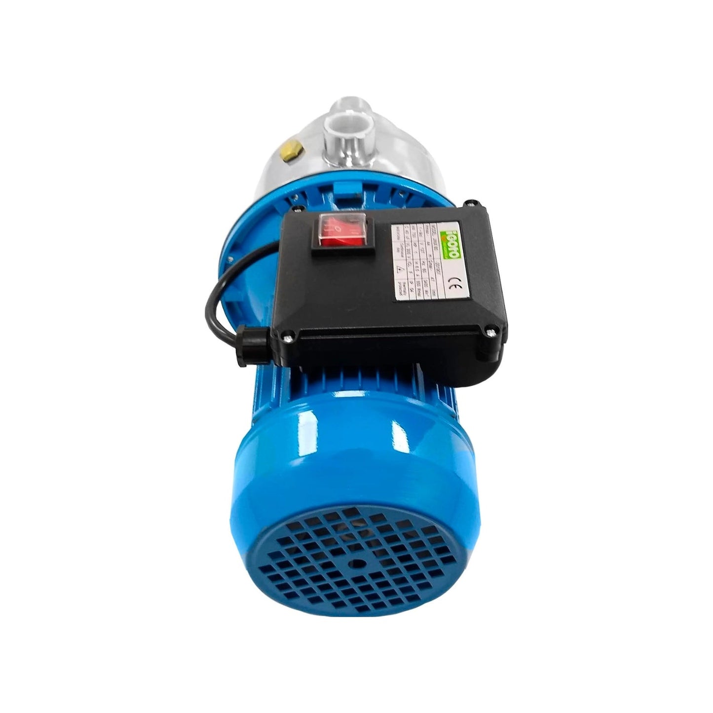 Bomba periférica Igoto JINX80 1 HP, motor azul, cabezal acero inoxidable con caja de control y switch rojo