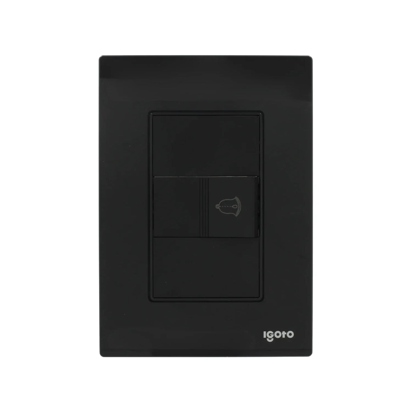 Placa botón para timbre negra crystal Igoto CRIS2018