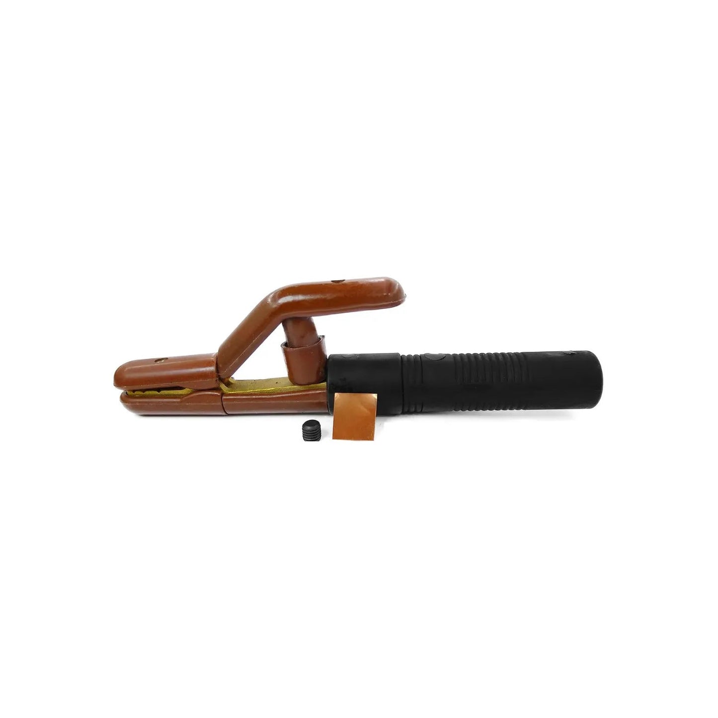 Porta electrodo de soldadura 500 amperios con mango aislante negro y mordaza de cobre