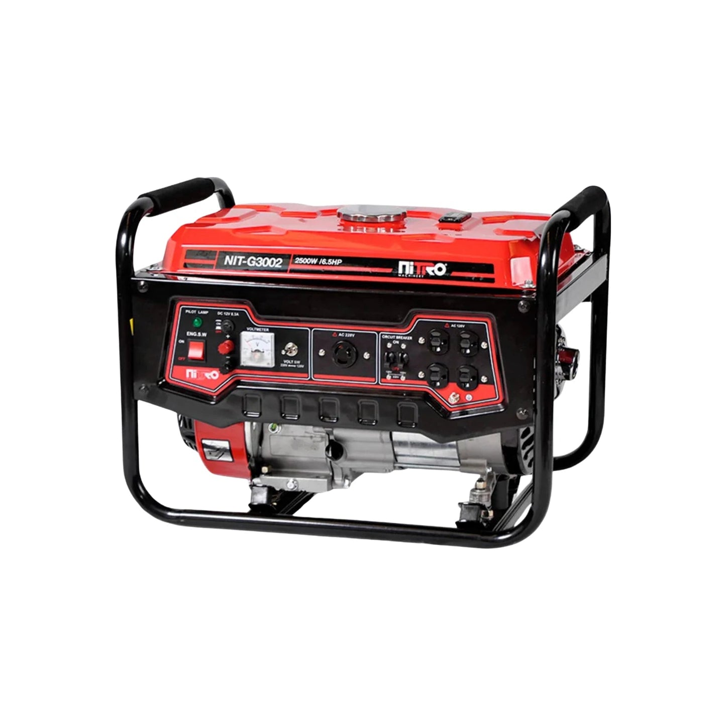 Generador portátil de gasolina Nitro NIT-G3002 rojo y negro 2500W 6.5HP para energía de respaldo