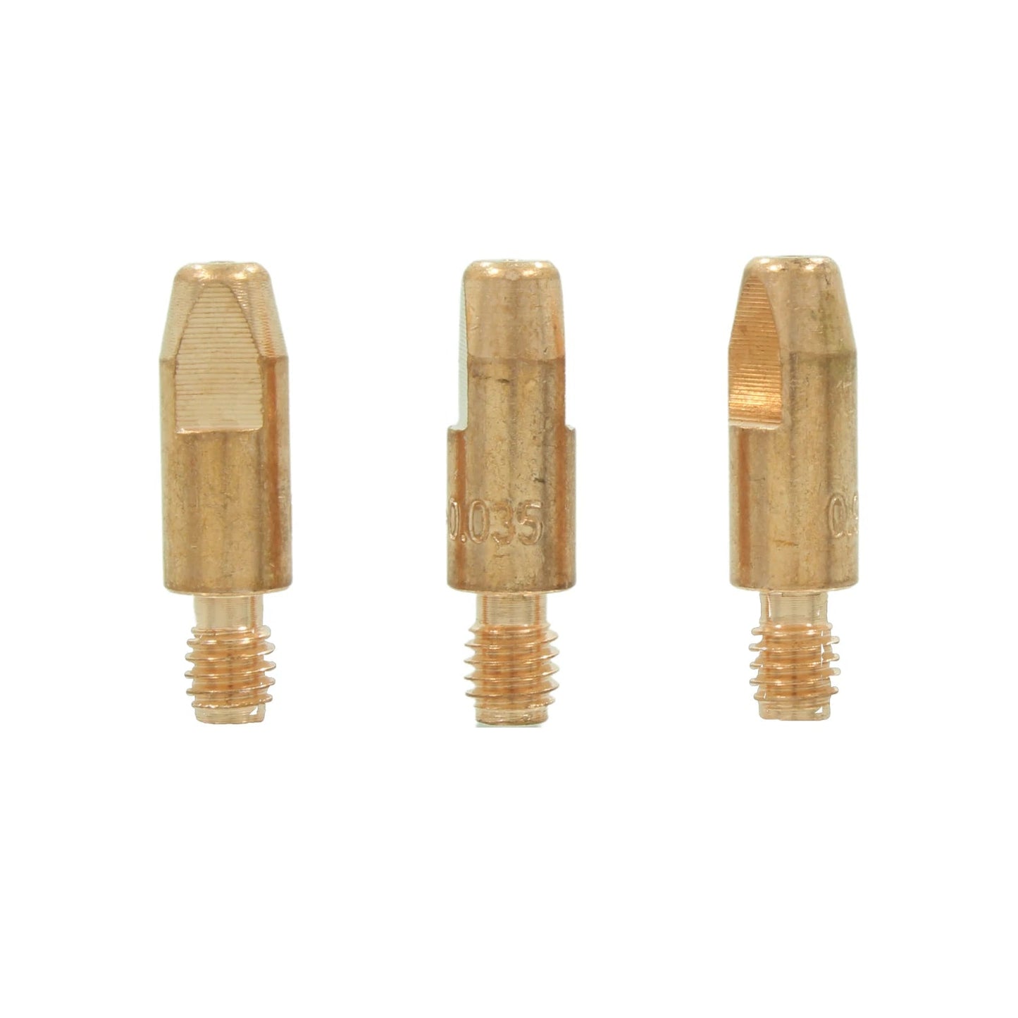 Juego de puntas de contacto de latón dorado para antorcha de soldadura MIG, varios calibres.