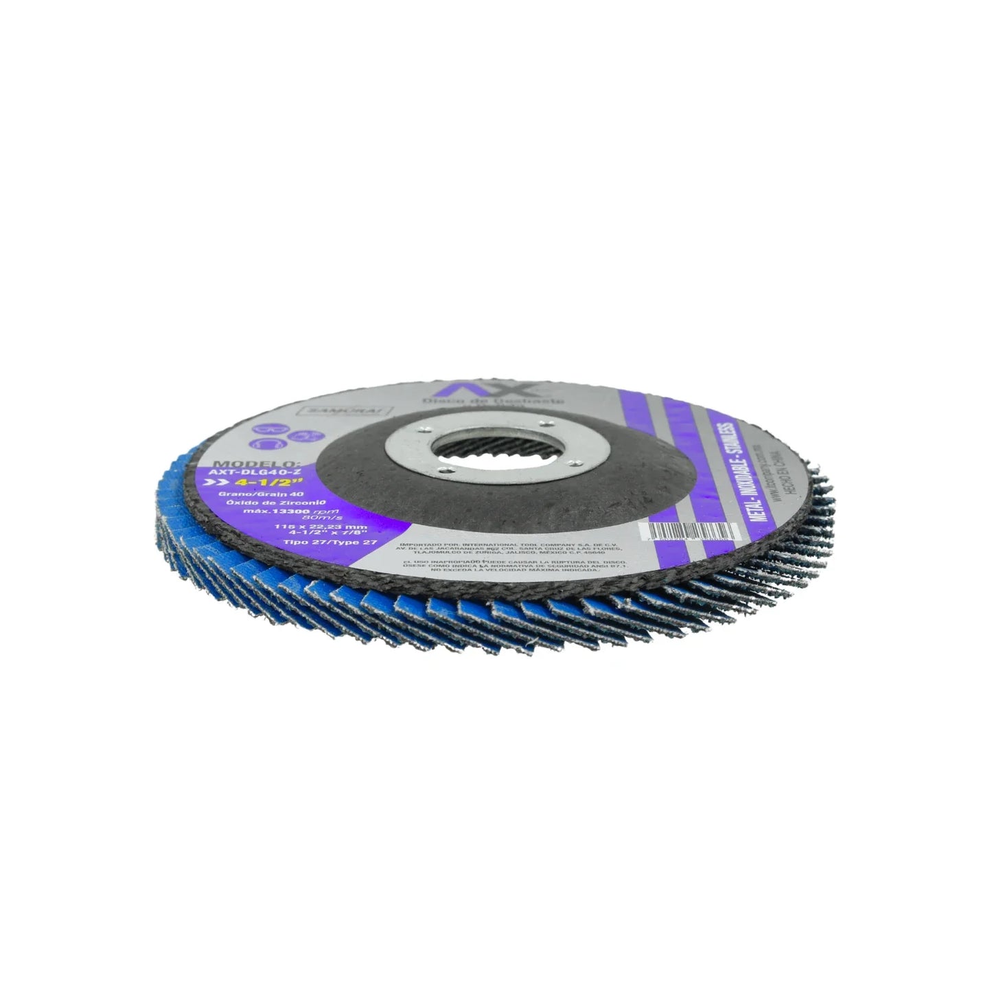 Disco 4 1/2" laminado grano 40 Axtech AXT-DLG40