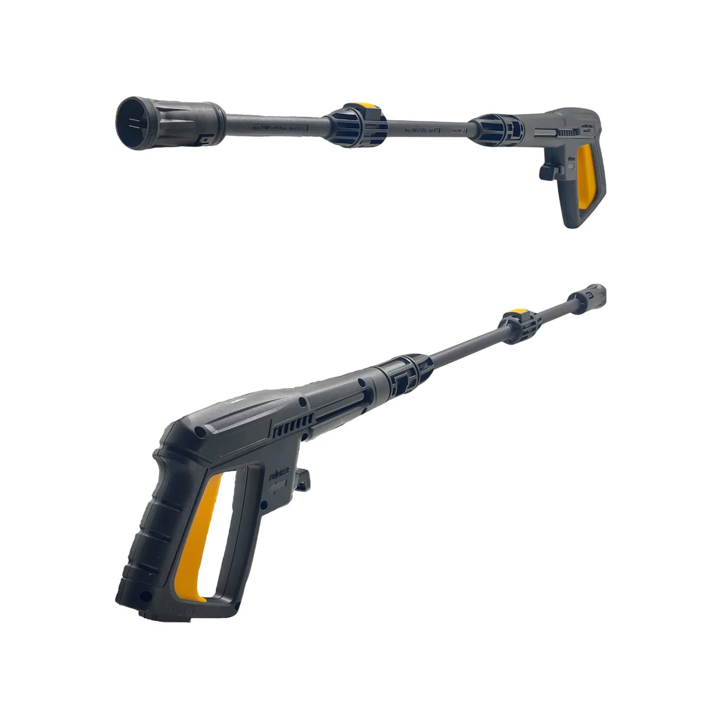 Pistola de alta presión para hidrolavadora con lanza ajustable negra y amarilla repuesto universal de limpieza.