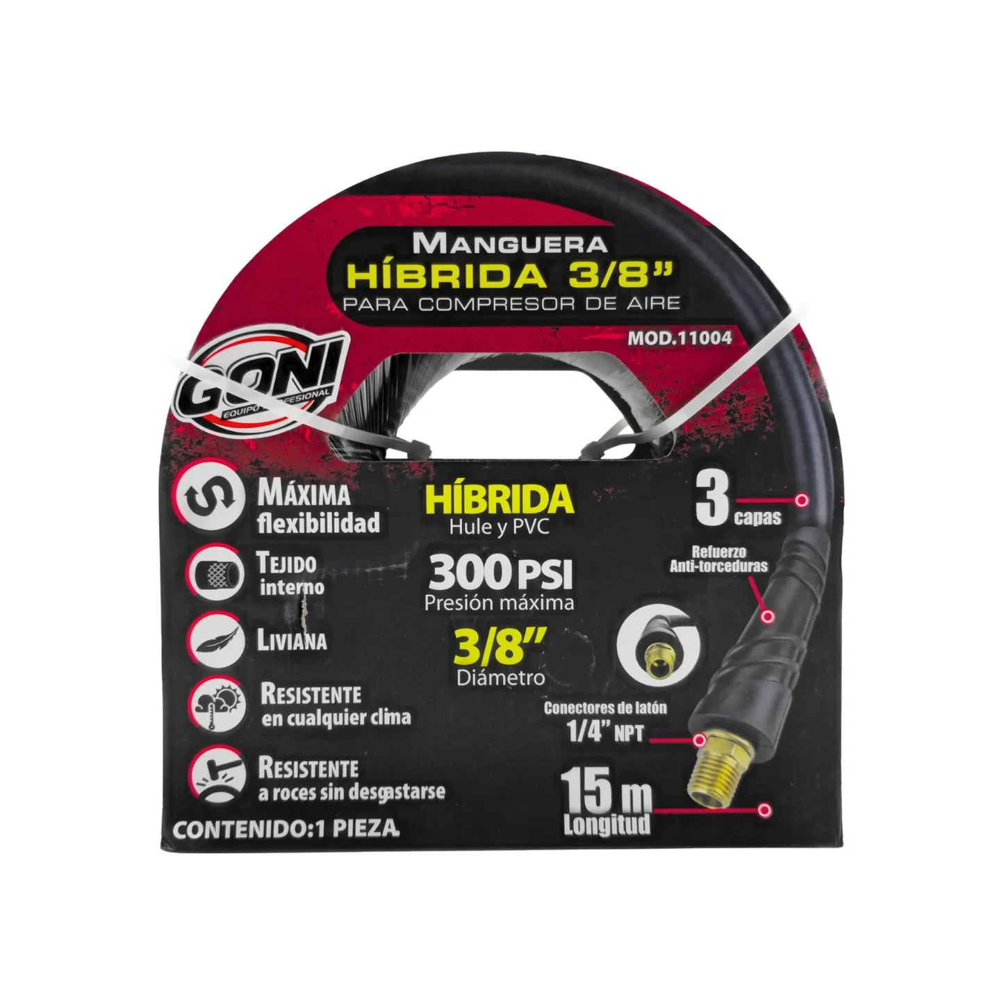 Manguera para compresora PVC 3/4" x 15 m Goni 11004