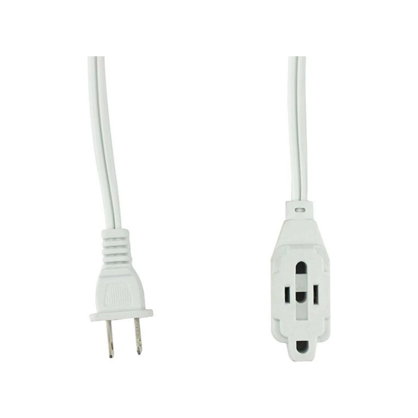 Cable extensión eléctrico blanco con conector de 2 polos y multicontacto de 3 salidas