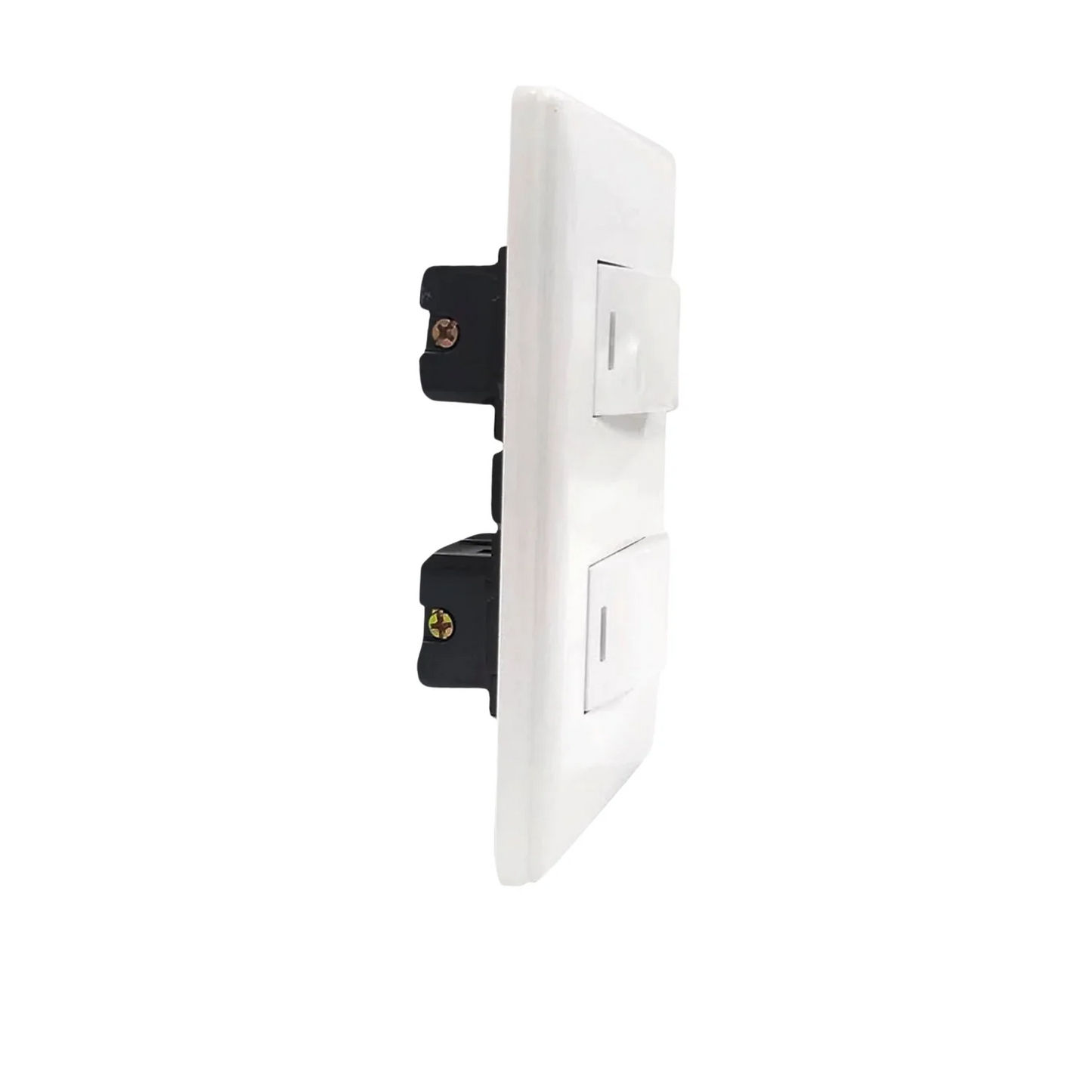 Placa 2 apagadores blanca Sanelec 4447 italia